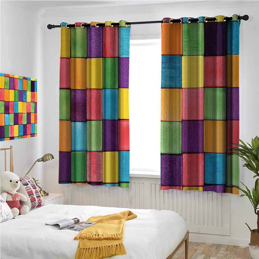 Ford Mackintosh Purple Blue Grommet Curtains 40 Inches Long - Abstract Modern Home Decor Blackout Drapes 55x40 Inch for Living Room & Bedroom | Thermal Insulated Window Treatments for Privacy & Light Control