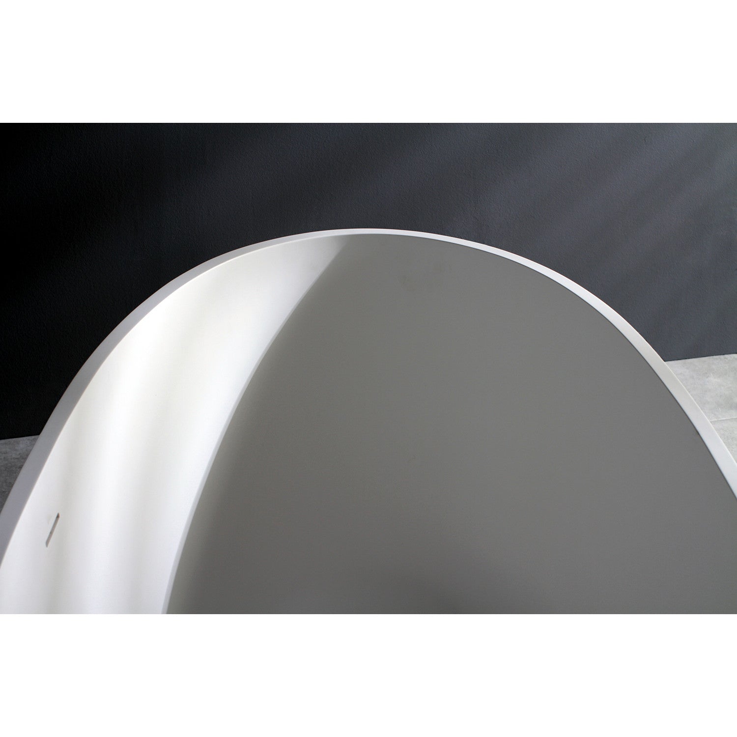 Arcticstone 67 Inch Freestanding Bathtub - Matte White Egg-Shaped Solid Surface Tub with Drain | Double Ended Soaking Tub for Luxury Bathroom & Spa Relaxation