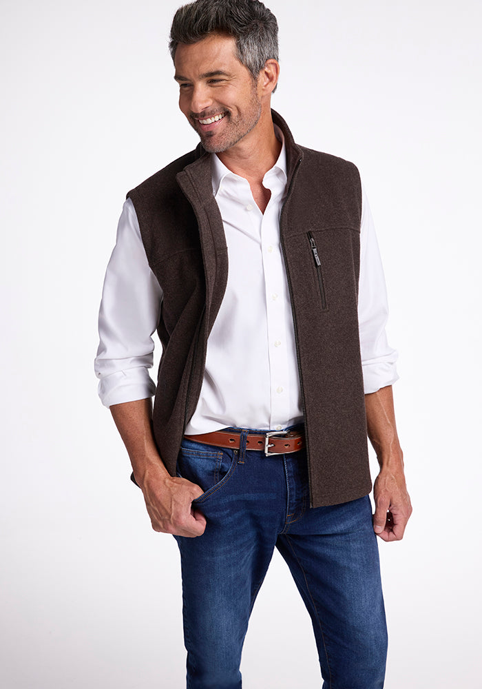 Stowe Vest for Men & Women - Soft Maple Melange Fleece Jacket for Outdoor Hiking, Camping & Casual Wear