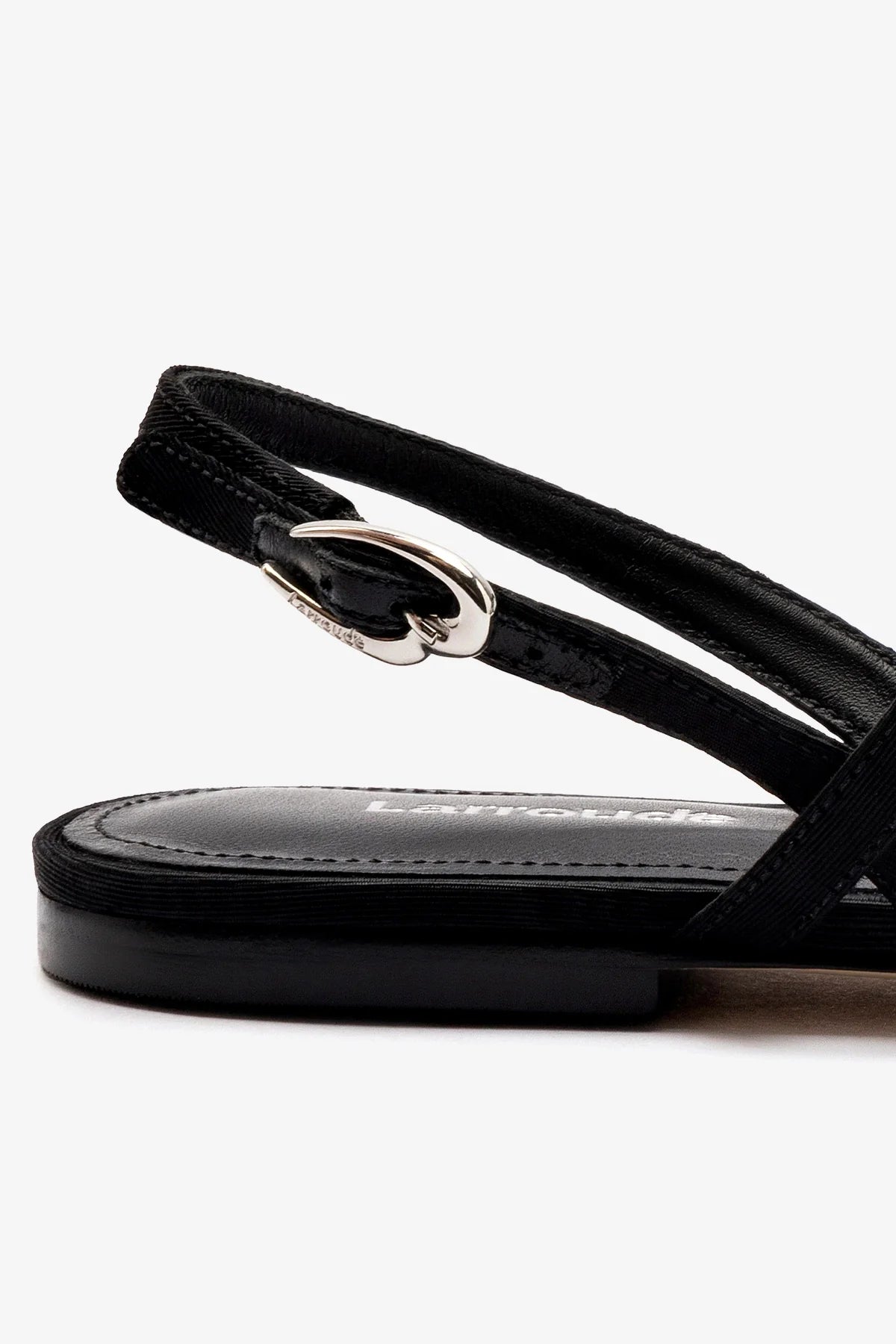 Calypso Women's Flat Sandal - Black Fabric with Crystal Accents | Comfortable Summer Sandals for Beach, Vacation & Casual Wear