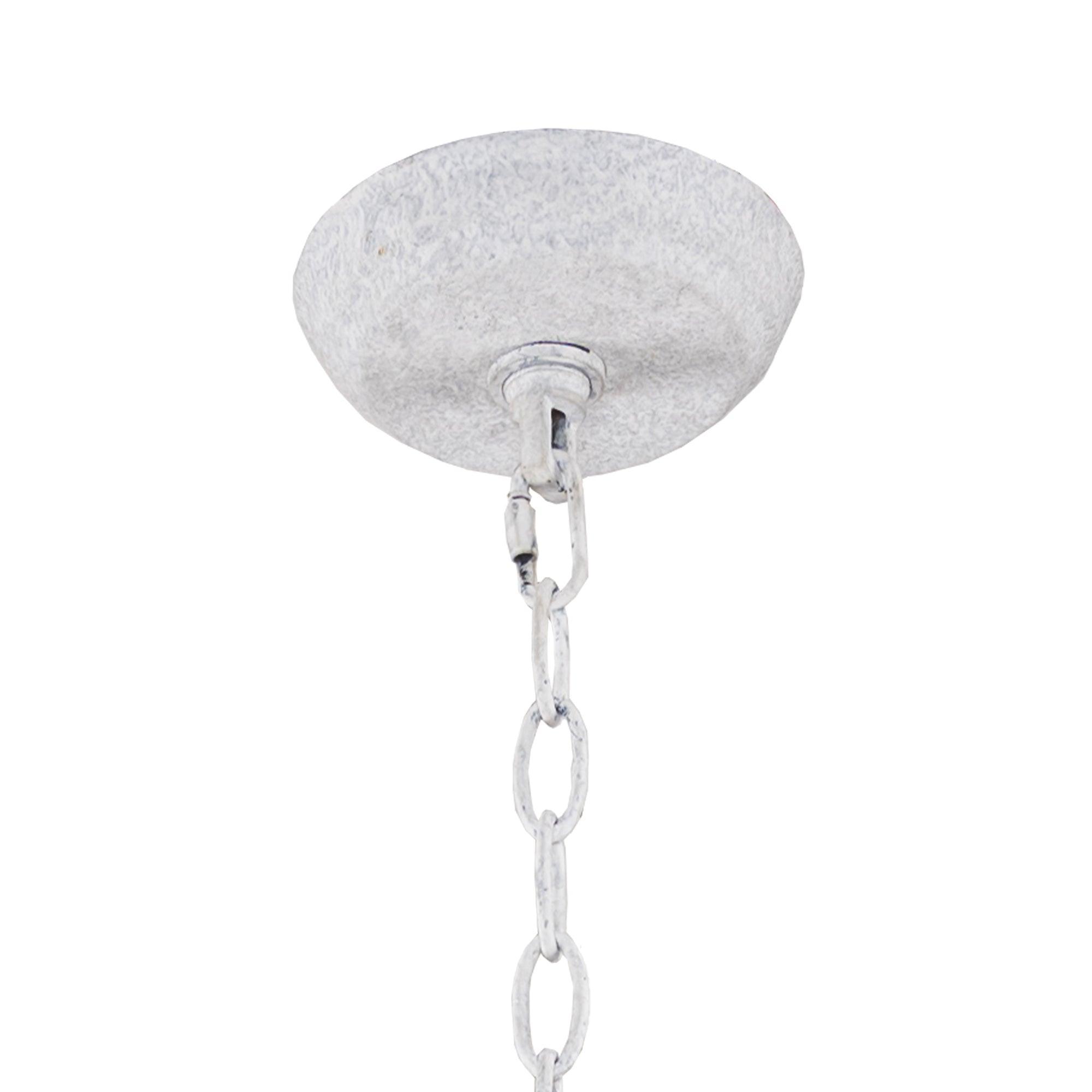 Rustic 3-Light White Farmhouse Pendant Hanging Light - Dry Rated for Kitchen, Dining Room & Entryway Ceiling Lighting