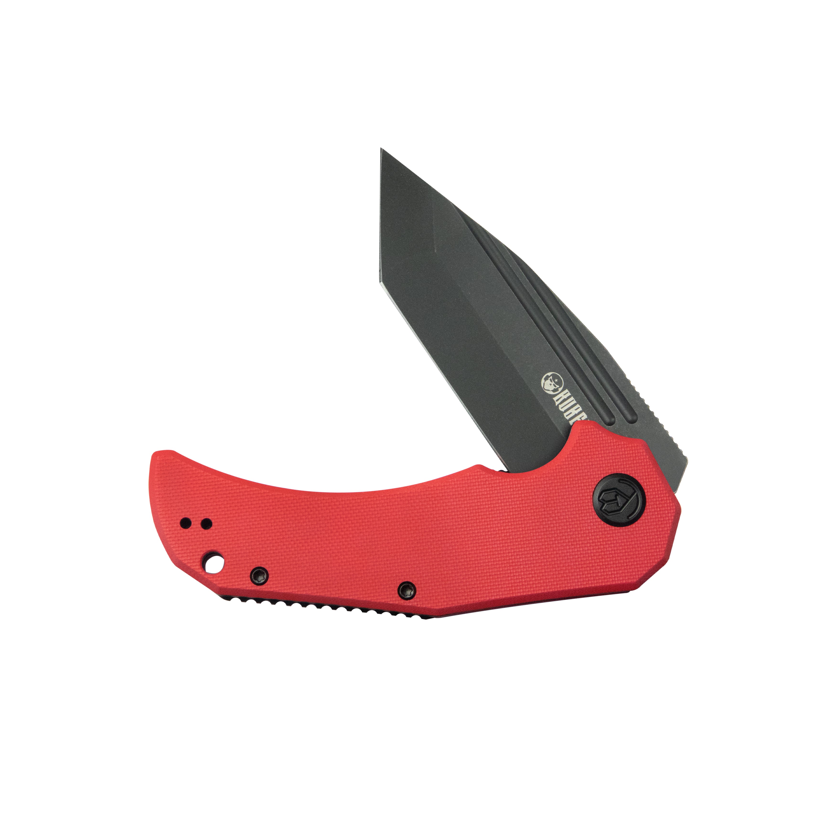 Premium Mikkel Willumsen Bravo One Tanto Folding Knife - Outdoor Camping & Survival Tool with Red G10 Handle, 3.39
