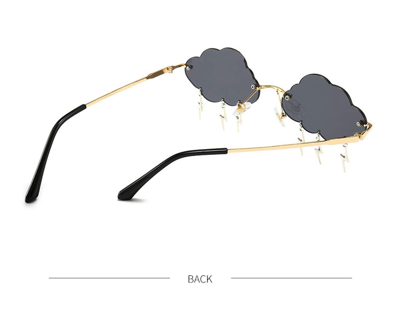 ENTHYI Cloud Lightning Sunglasses for Women & Men - Rimless Wave UV Protection Glasses for Outdoor, Beach, Party & Fashion - Trendy Unisex Sunglasses for Summer & Travel