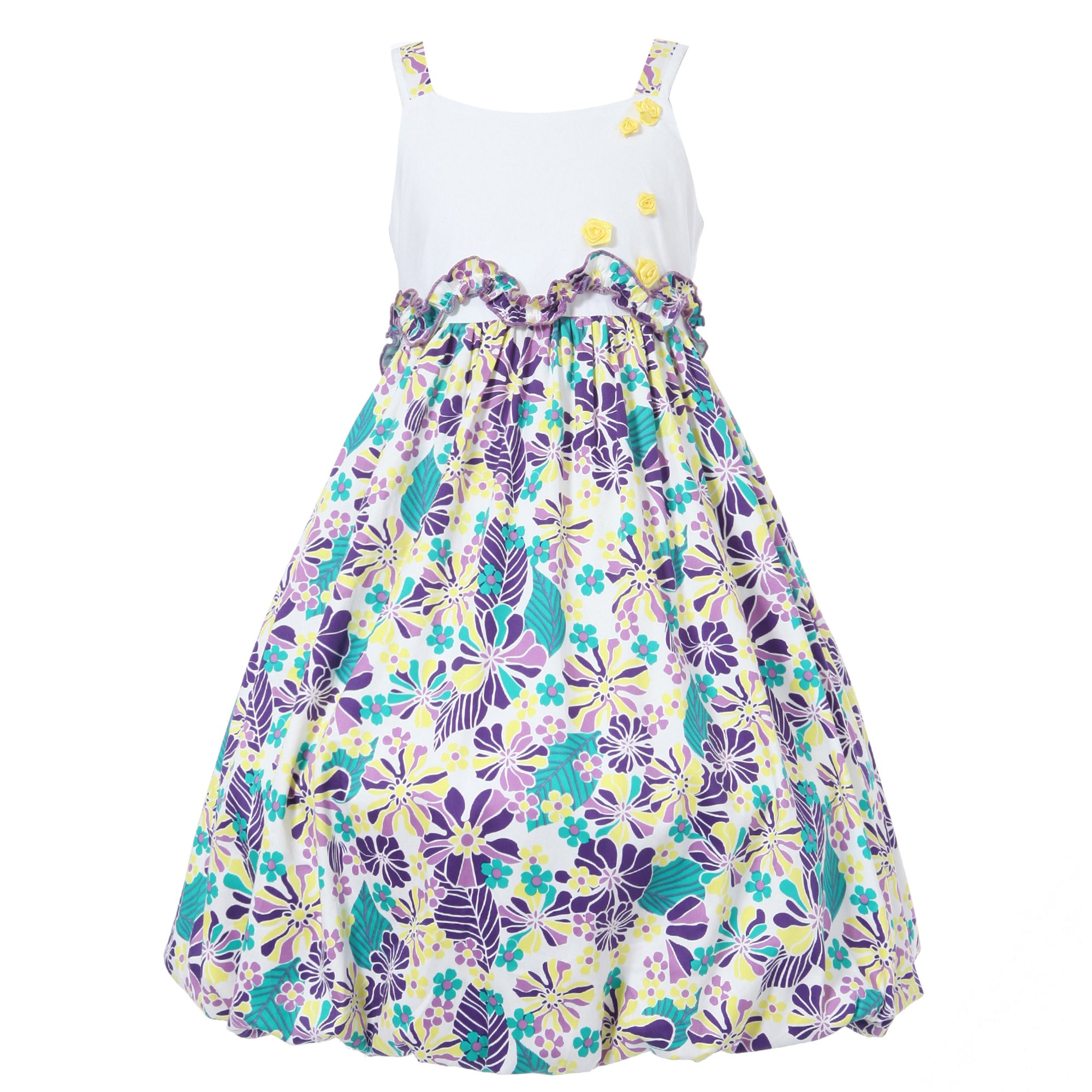 Bright Jungle Print Bubble Dress for Girls - Playful & Stylish Outfit