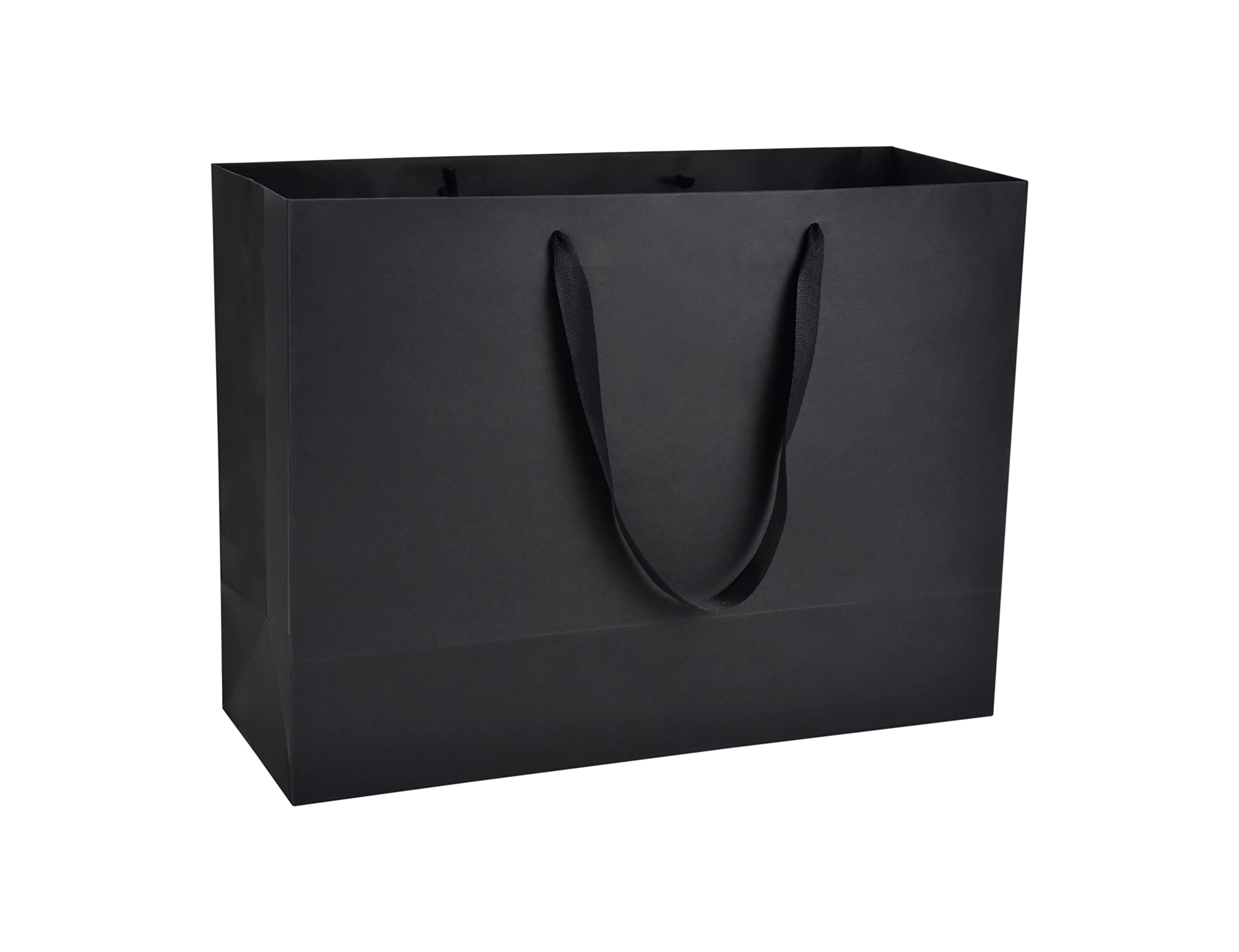 Premium Matte Black Paper Gift Bags with Handles - 20 Pack Large Shopping Bags (16x6x12 Inches) for Retail, Party Favors, Merchandise & Wedding - Elegant Packaging for Business Events, Birthday Parties & Holiday Gifting