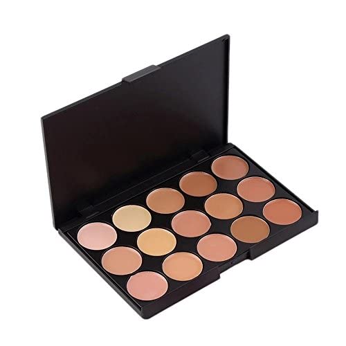 ClubComfort 15 Colors Contour Face Cream Makeup Concealer Palette - 15g with Makeup Brush for Highlighting & Contouring - Perfect for Professional Makeup Artists & Beginners (Wedding, Photo Shoots, Daily Use)