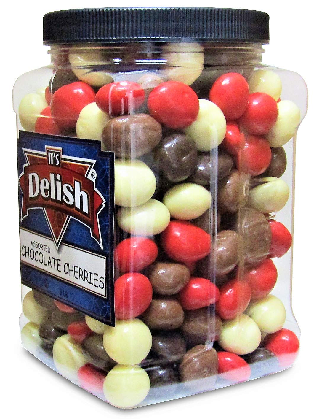 Premium Gourmet Chocolate Covered Cherries Mix - 3 lbs Bulk Jumbo Reusable Container | Milk, Dark, White & Red Chocolate Coated Dried Cherries | Kosher Dairy Certified | Perfect for Gifts, Parties & Dessert Platters