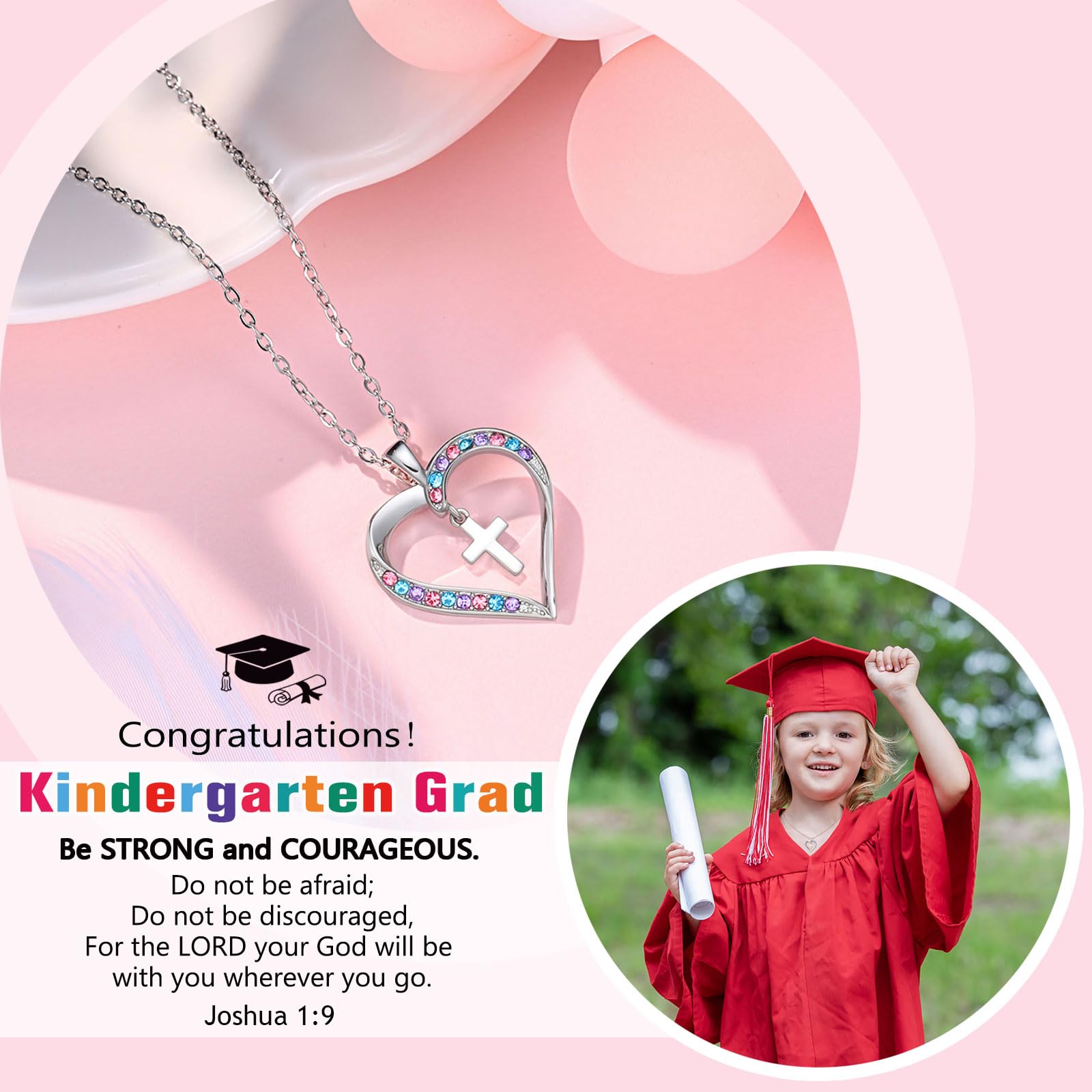 UPROMI Girls Cross Necklace - Elegant Religious Jewelry for Baptism, First Communion, Confirmation & Graduation Gifts | Perfect Back to School Present for Teen Girls & Women | Church, Wedding & Everyday Wear