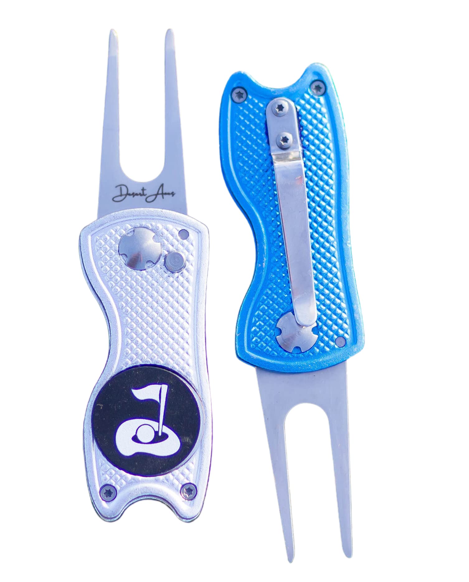 Metal Golf Divot Repair Tool with Ball Marker & Clip - for Golf Course Use
