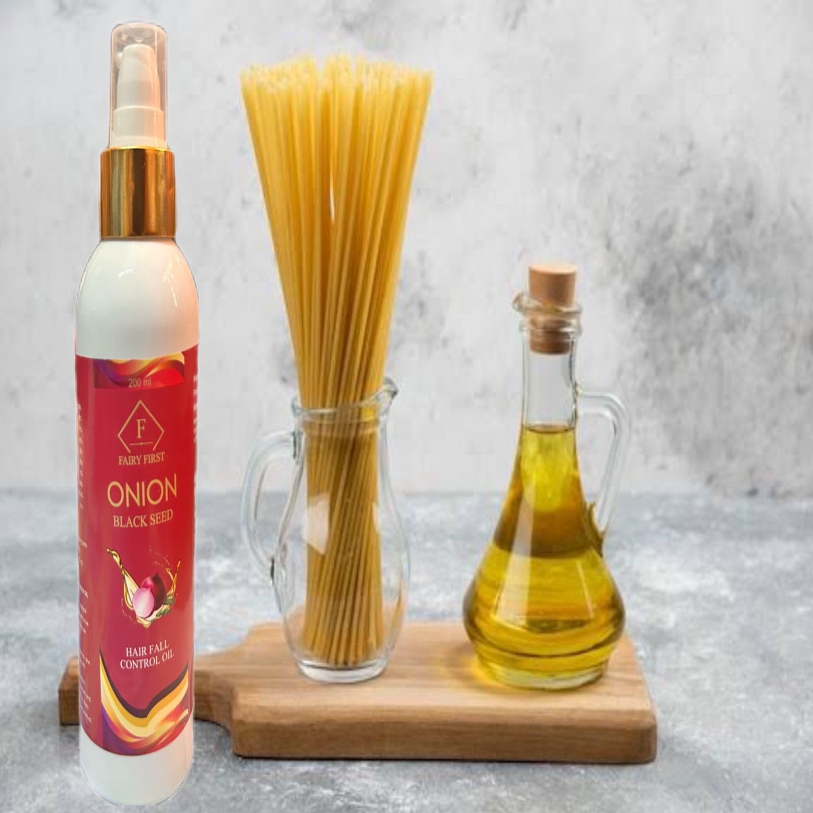 FAIRY FIRST Onion Hair Oil for Hair Growth & Hair Loss Treatment - 200ML with Natural Ingredients | Promotes Thicker, Stronger Hair | Perfect for Daily Scalp Massage & Damaged Hair Repair