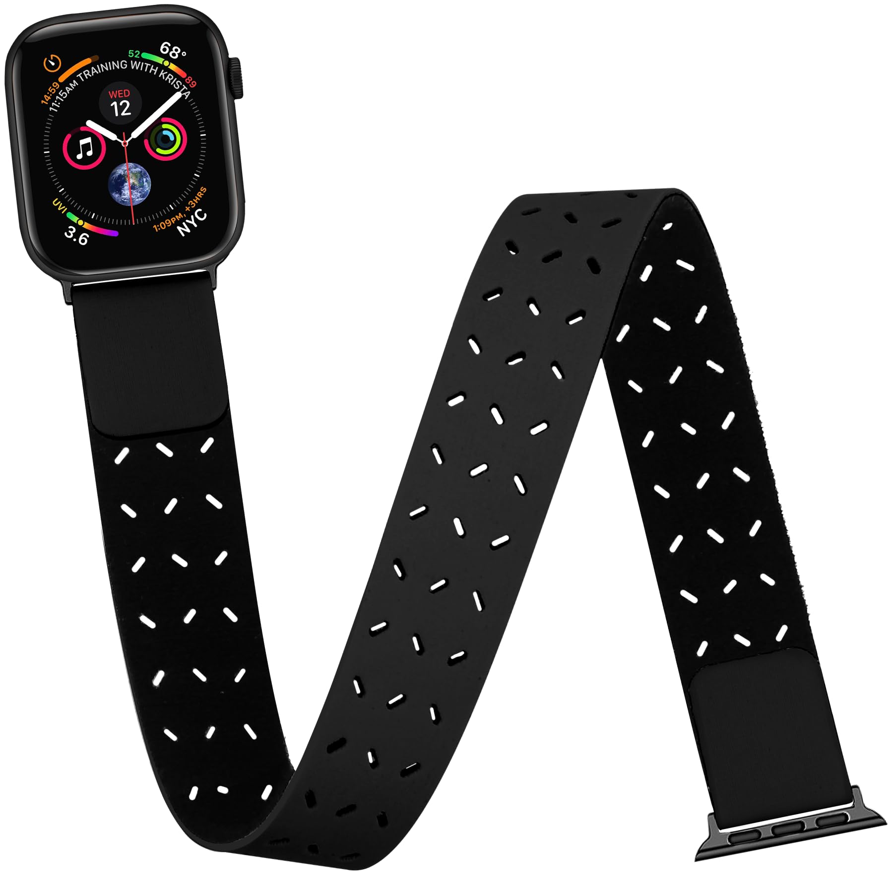 JR.DM Ankle Arm Bands for Apple Watch 45mm 44mm 41mm 40mm - Compatible with iWatch SE Series 9 8 7 - Breathable Lycra Sports Armband for Running, Walking, Gym & Fitness - Adjustable Stretchy Ankle Strap for Women & Men