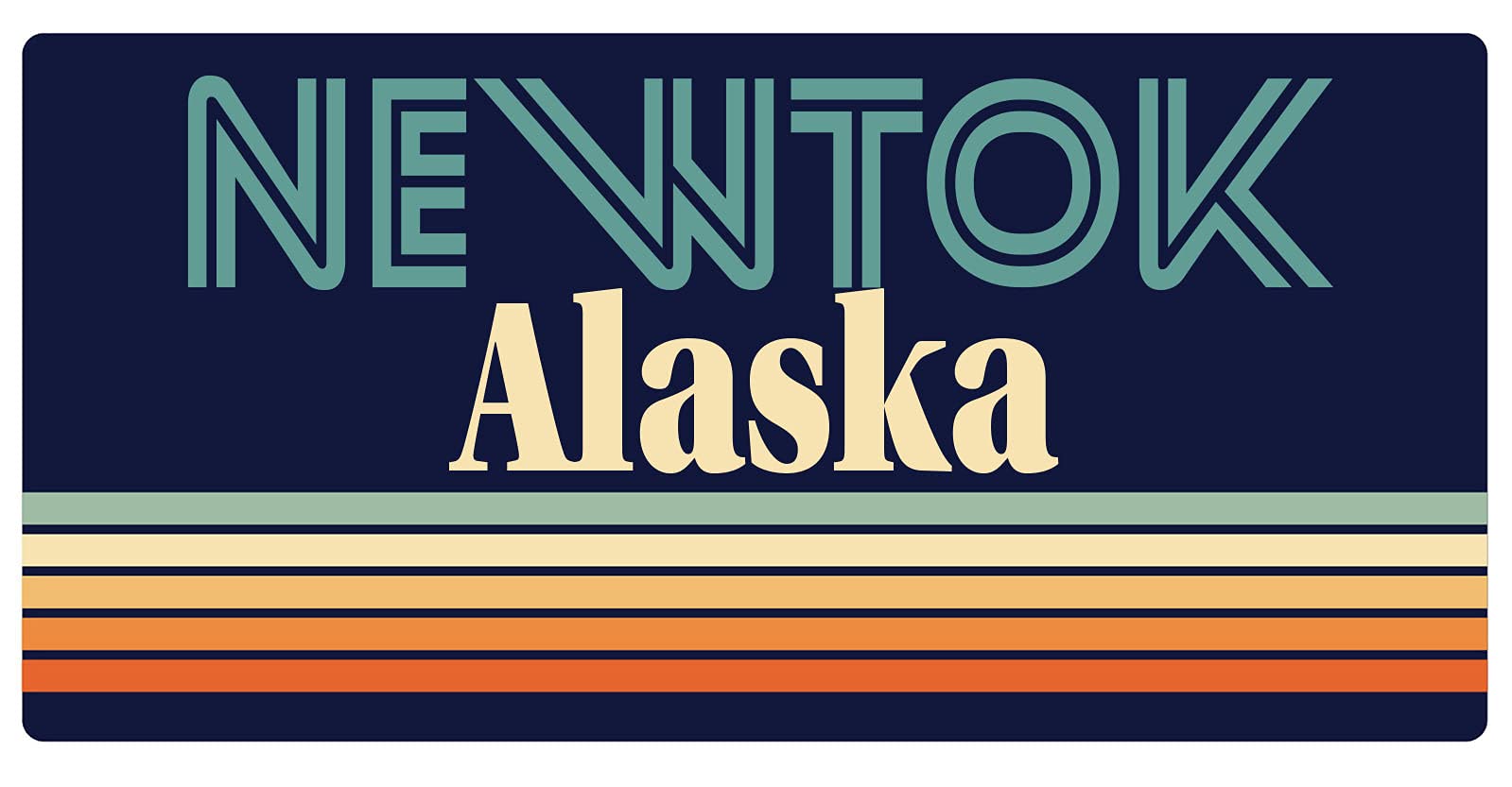 Newtok Alaska Retro Fridge Magnet 5 x 2.5 Inch - Vintage Souvenir for Refrigerators, Lockers & Metal Surfaces - Perfect Travel Gift & Home Decor