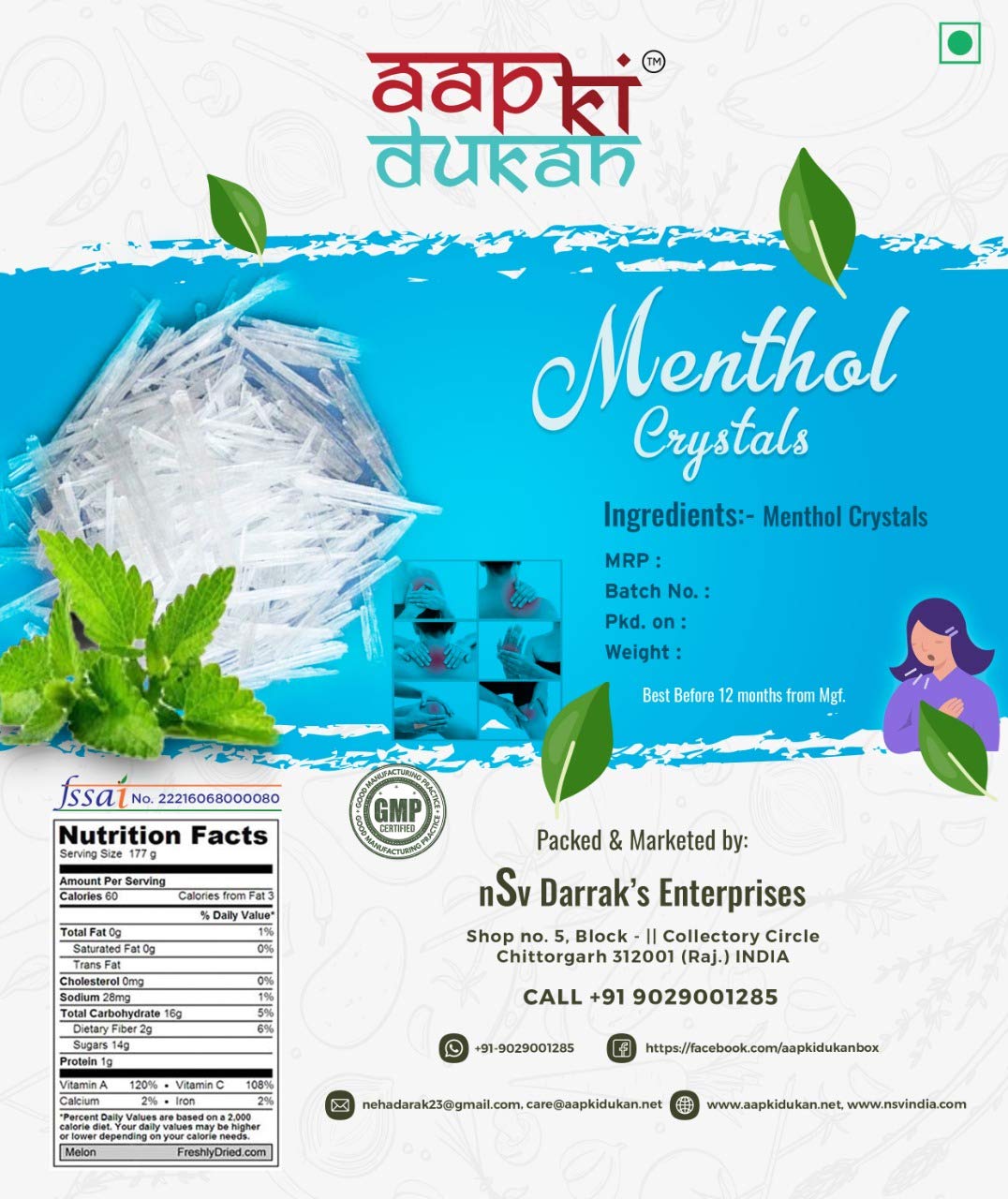 USP Grade Menthol Crystals 8oz - Pure Peppermint for Aromatherapy & DIY