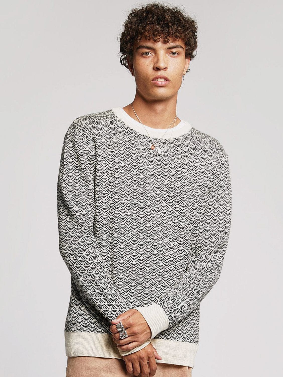 Hakku Men's Organic Cotton Jumper Sweater - Soft Breathable Pullover for Winter & Fall | Off White | Casual Wear, Office, Date Night, Weekend Outfits