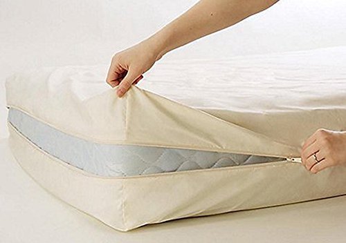 Gilbins 100% Cotton Queen Size Mattress Protector with Zipper - Breathable, Hypoallergenic, Waterproof Bed Cover for Allergy Relief & Comfortable Sleep