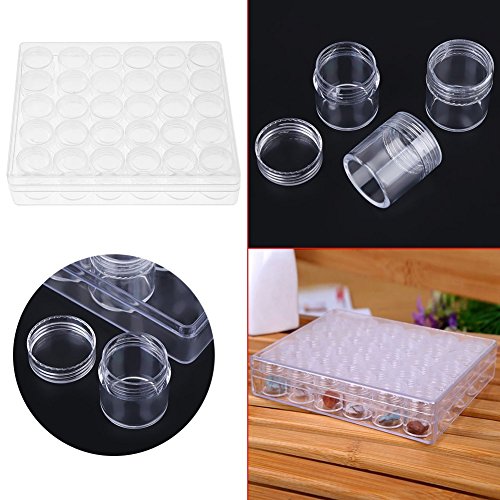 30-Piece Clear Plastic Jewelry Box Organizer with Adjustable Compartments - Small Round Bead Storage Jars & Rectangle Box for Necklaces, Rings, Earrings - Perfect for Travel, Home, and Craft Room Organization