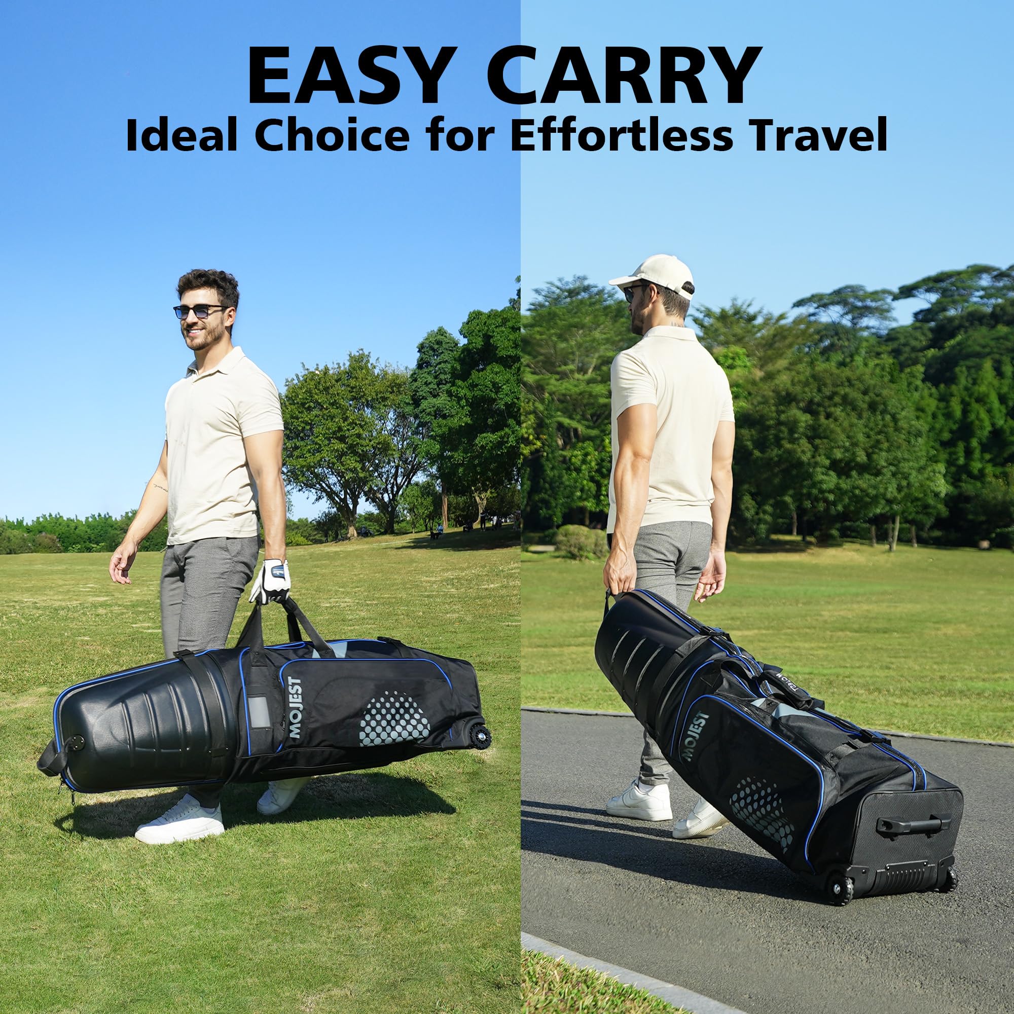 Best Golf Travel Bags for Airlines - Hard Shell Case with Wheels & 1680D Heavy Duty Oxford Fabric - Lightweight Protective Golf Club Carrier for Easy Travel | Perfect for Airline Check-in & Golf Vacations