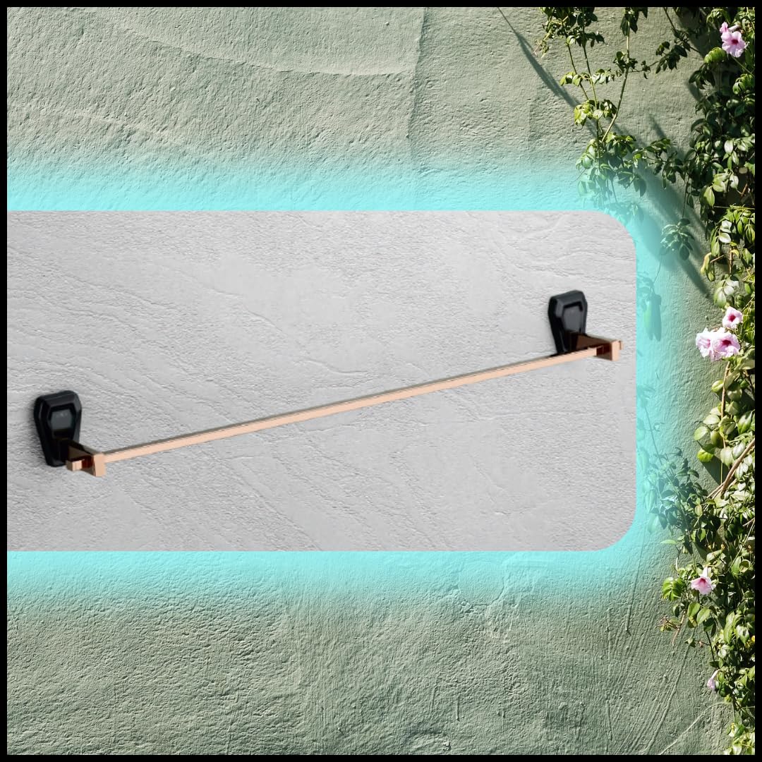 Premium Roxia AISI 304 Stainless Steel Wall Mounted Towel Rack - Rose Gold & Black PVD Finish Bathroom Towel Holder for Modern Homes | Durable Bathroom Accessory | Perfect for Showers, Spas & Luxury Bathrooms