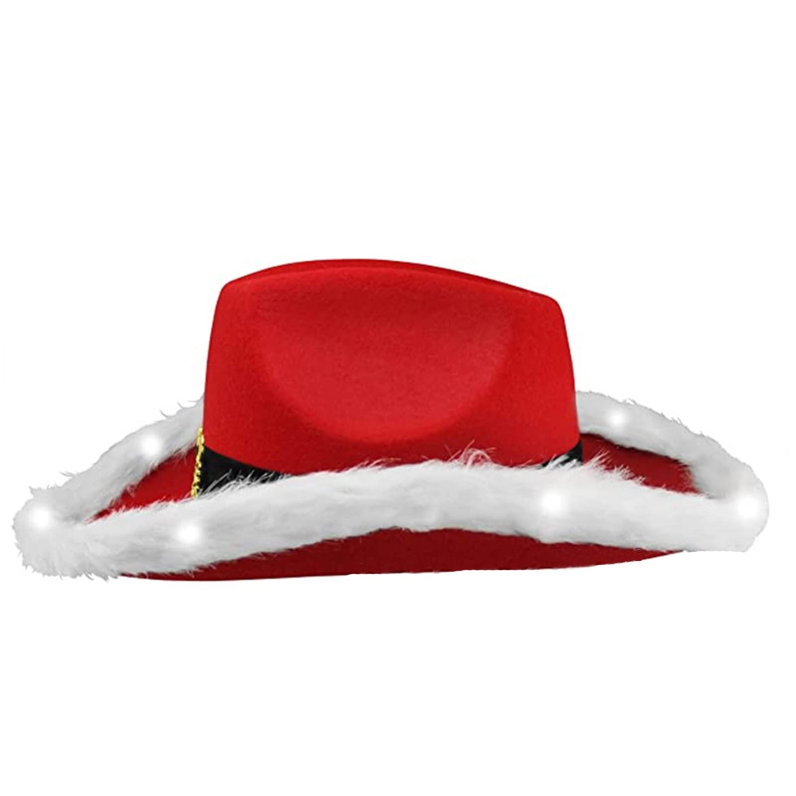 Omkzanbi Pink Cowgirl Hat with Furry Trim - Wide Brim Western Style Rhinestone Cowboy Hat for Women - Summer Straw Hat for Costume Parties, Rodeo Events & Country Music Festivals