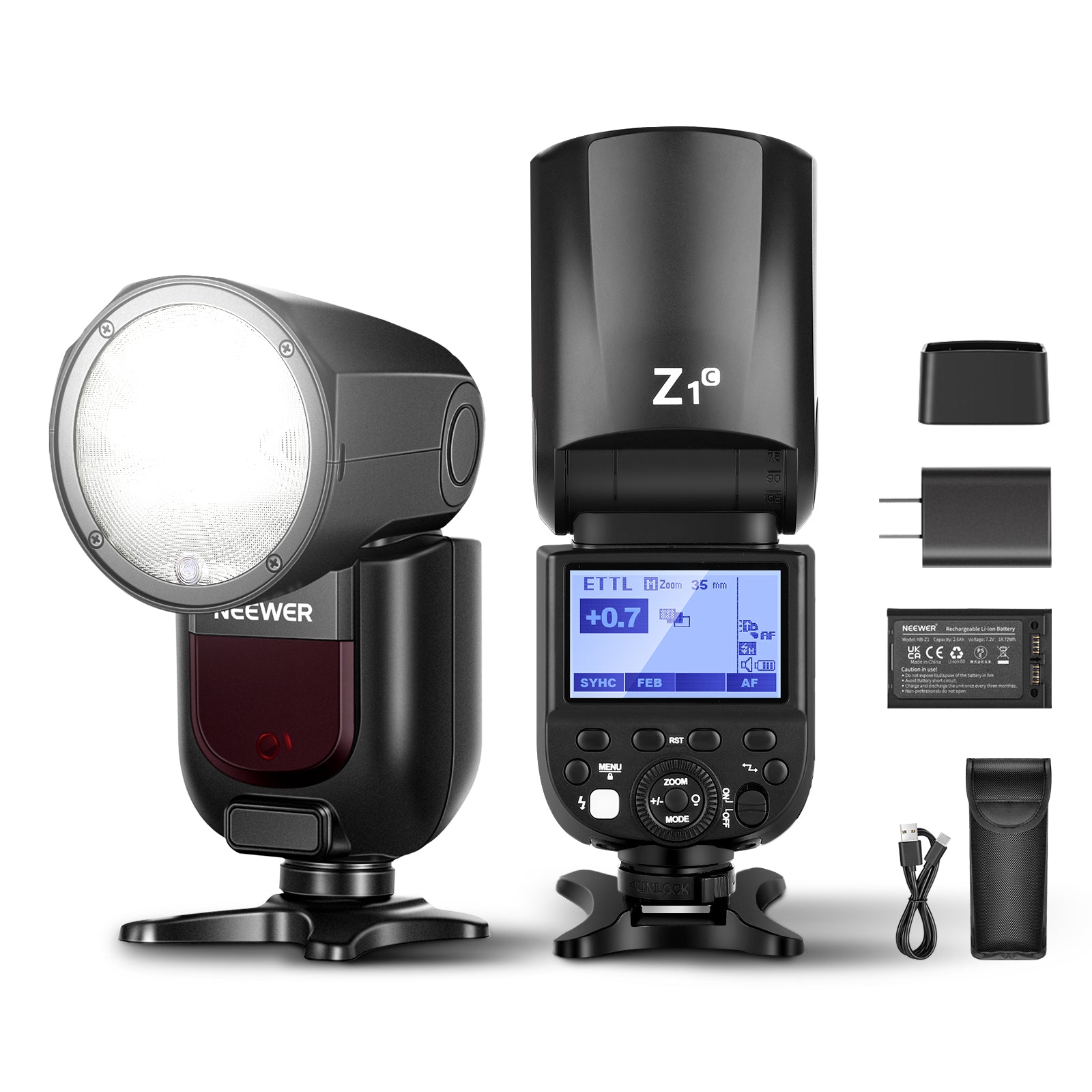NEEWER Z1 C TTL Round Head Flash Speedlite for Canon DSLR Cameras - Perfect for Wedding, Portrait & Studio Photography
