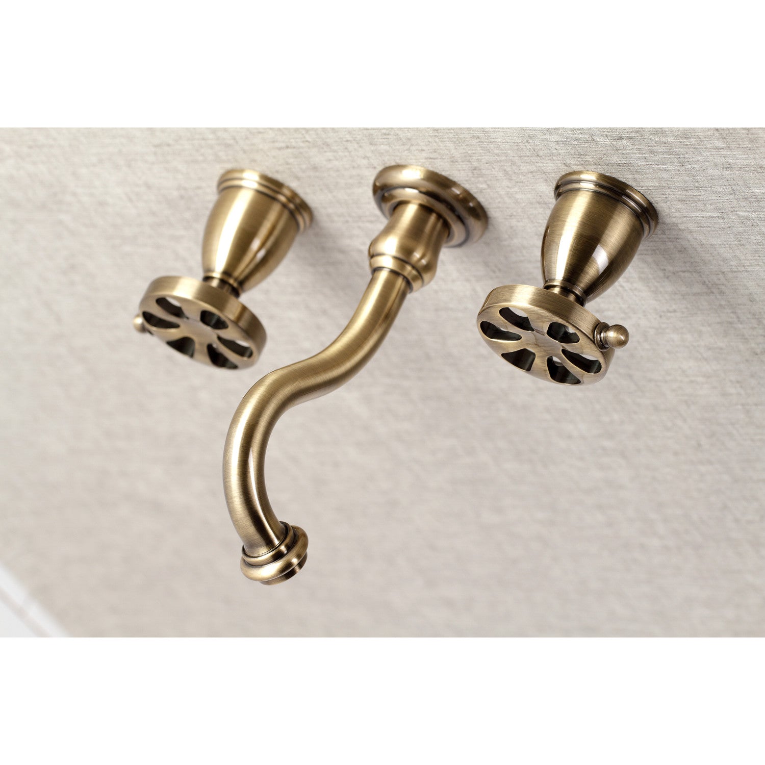 Belknap KS3023RX Antique Brass Roman Tub Faucet - 2 Handle Wall Mount Bathroom Faucet for Vintage Style Bathtubs | Perfect for Master Bathrooms, Luxury Hotels & Spa Retreats