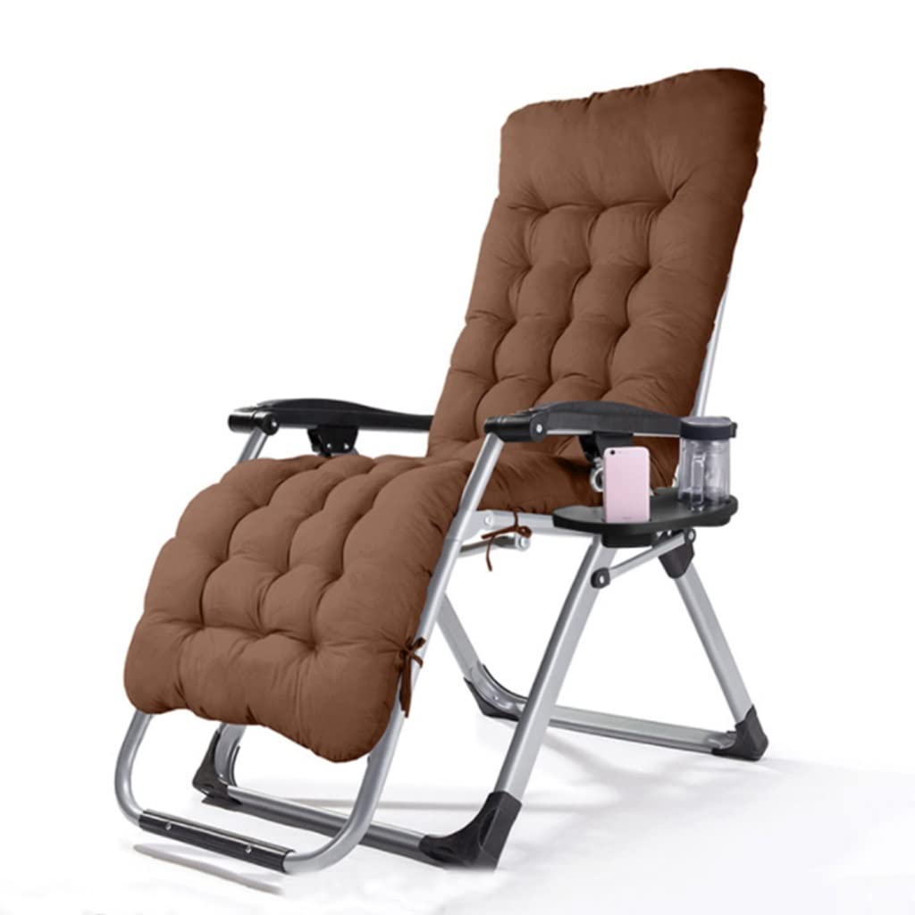 EROOLU Zero Gravity Recliner Chair with Removable Cushion & Headrest - Adjustable Folding Outdoor Lounge Chair for Patio, Deck, Beach, Poolside & Backyard Relaxation (Brown) - Perfect for Sunbathing, Reading & Lounging