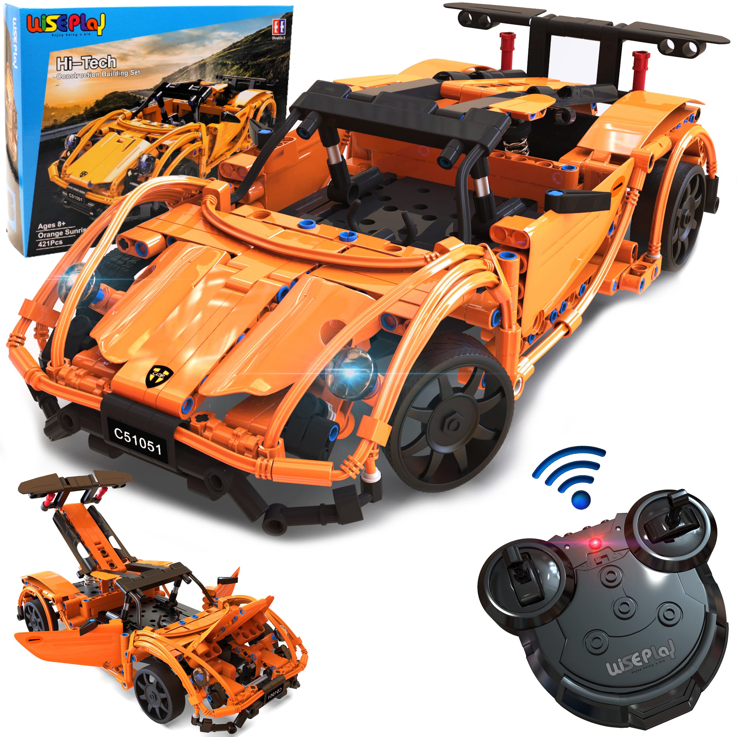 WISEPLAY STEM Building Kit for Kids Ages 8-12 - 421 PCS DIY RC Car Engineering Toy Set - Educational Science Project for Boys & Girls - Build Your Own Remote Control Car - Perfect for School Projects & STEM Learning Activities