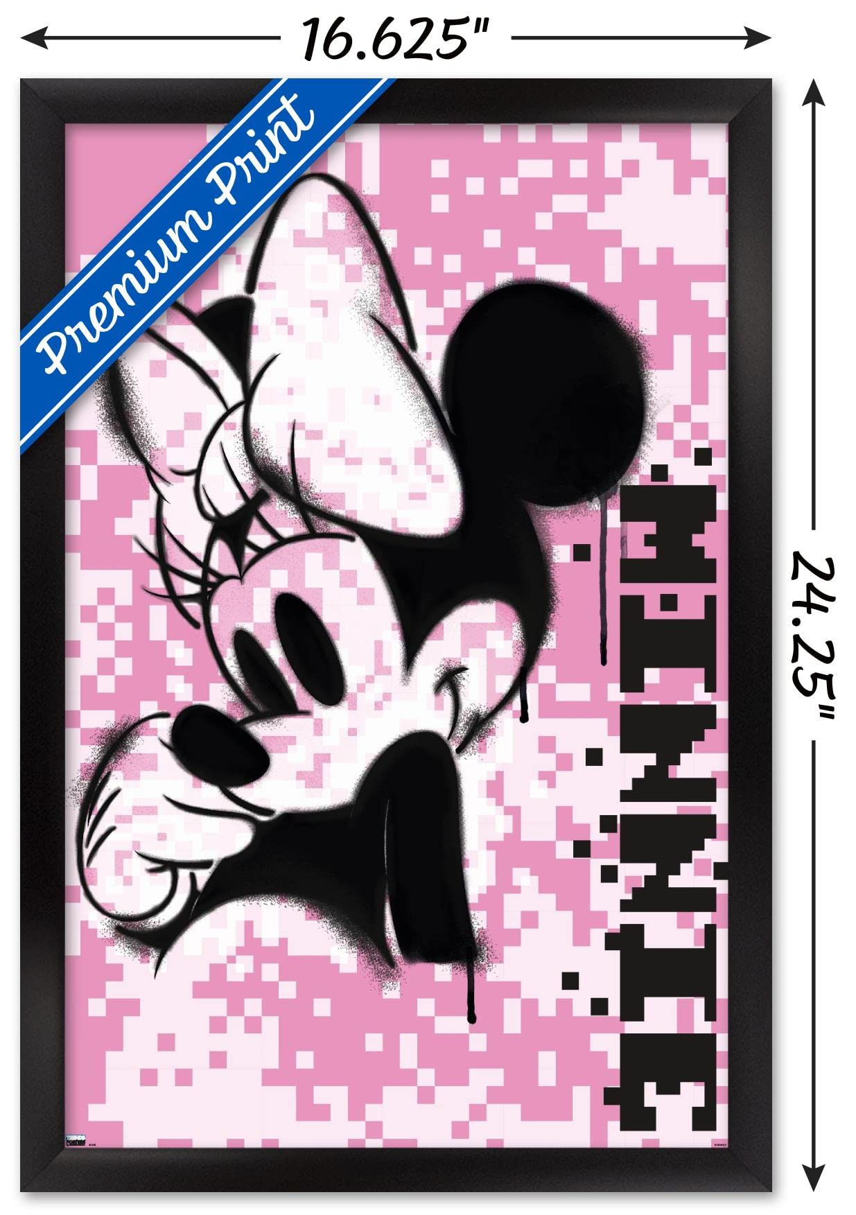 Disney Minnie Mouse Pink Pixels Wall Poster - 14.725