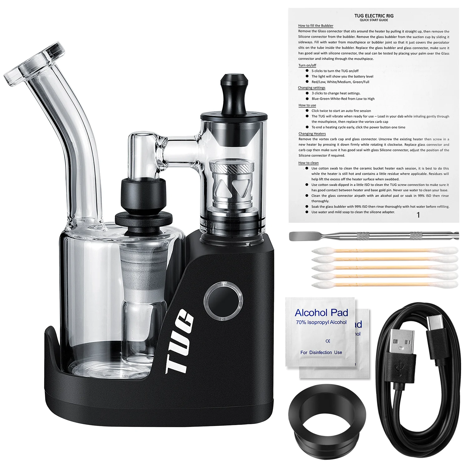 Crossing Tug 2.0 E-Rig Kit with 3D Ceramic Heating Chamber - Portable Dab Rig for Concentrates | Perfect for Home Use & On-the-Go Dabbing