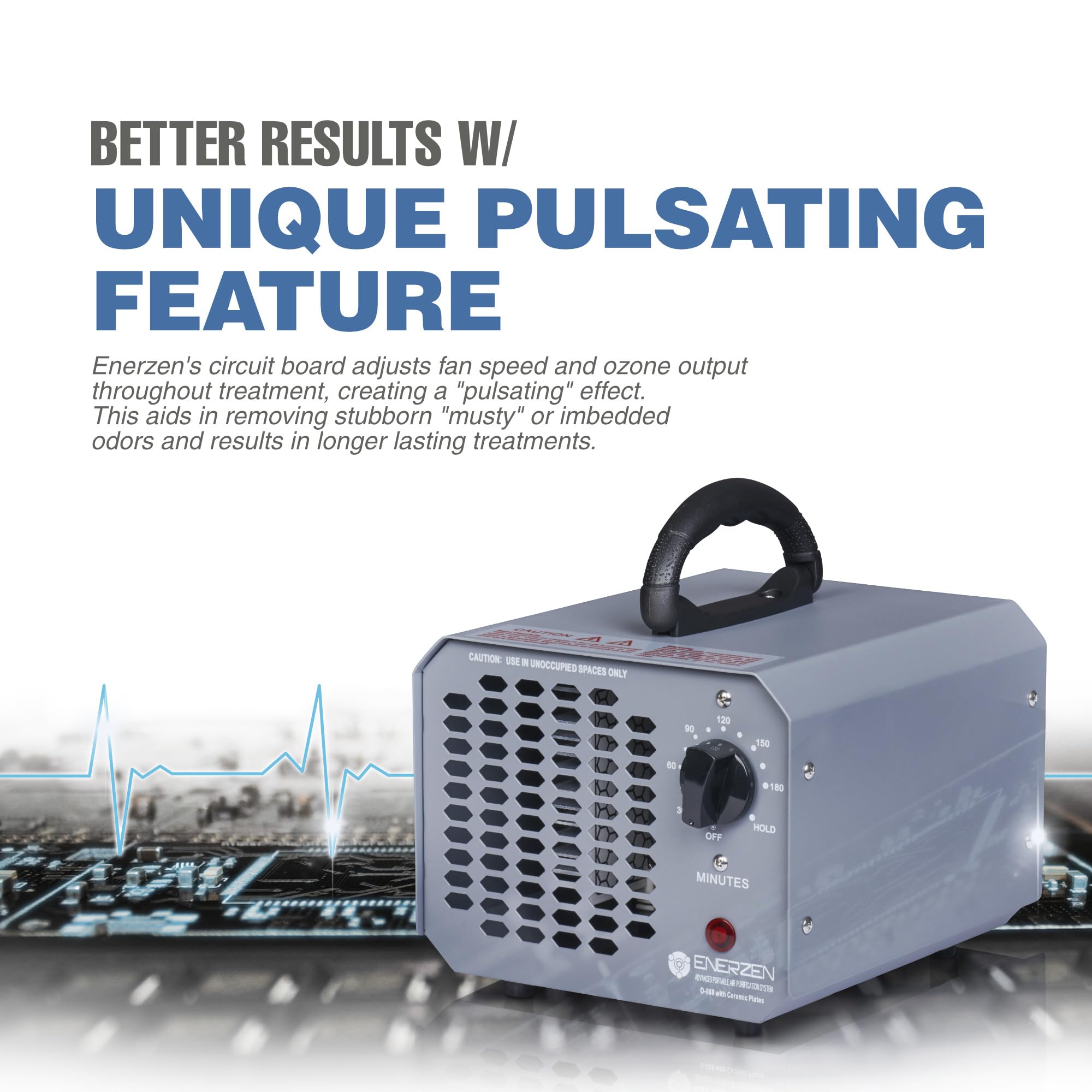 Enerzen O-888 Industrial Ozone Generator 70,000 mg/h - Powerful O3 Air Purifier for Odor Removal in Homes, Cars, Smoke Areas & Pet Spaces - Ideal for Large Room Air Purification & Odor Elimination