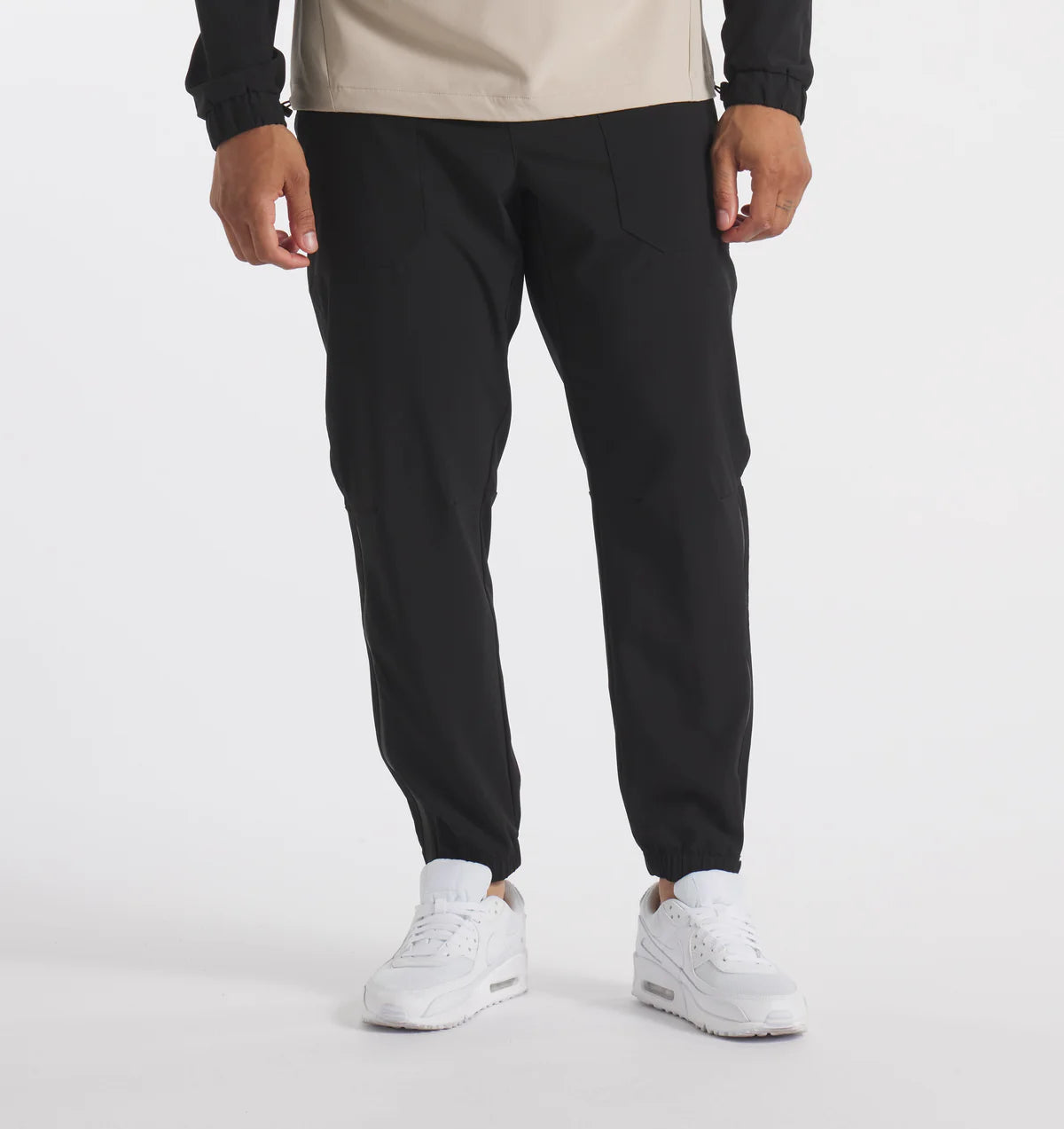 Men's Water-Resistant Track Pants - Black | Lightweight Quick-Dry Joggers for Running, Gym & Outdoor Activities