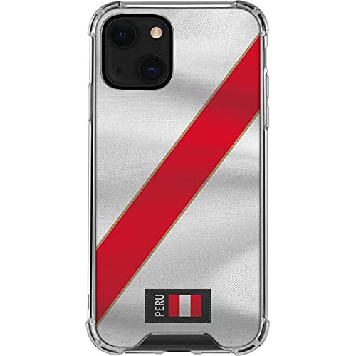 Skinit Clear Phone Case for iPhone 13 Mini - Peru Soccer Flag Design | Protective Slim Cover | Perfect for Soccer Fans & Travel Enthusiasts