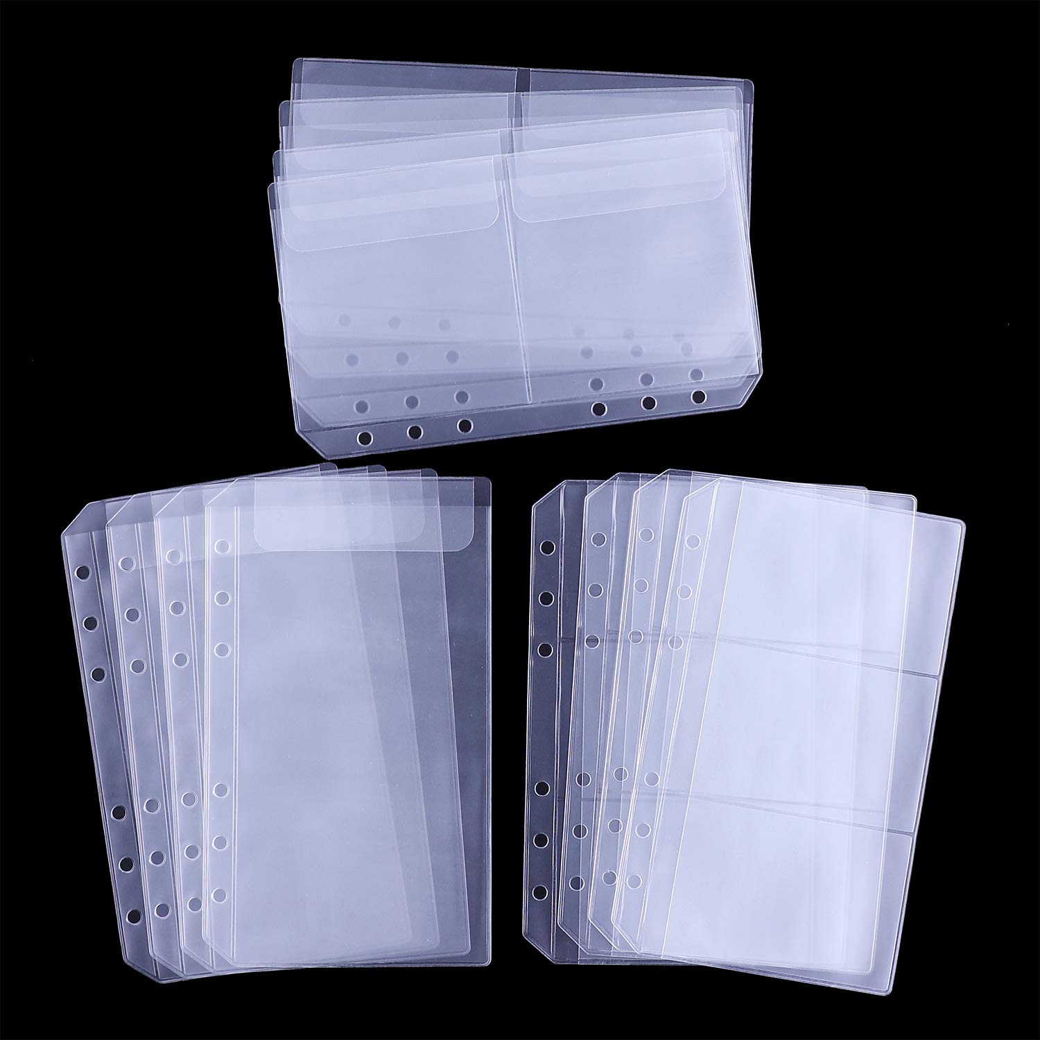 Antner 12-Pack A6 Binder Pockets - No-Zipper Cash Envelopes for 6-Ring Binders | Money Organizer, Bill Pouches & Business Card Sleeves | Perfect for Cash Stuffing, Budgeting & Office Organization