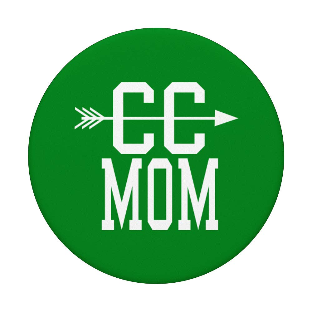 Cross Country Mom CC Graphic Design With Arrow Green PopSockets - Phone Grip & Stand for iPhone, Samsung & Tablets - Perfect for Travel, Work & Everyday Use