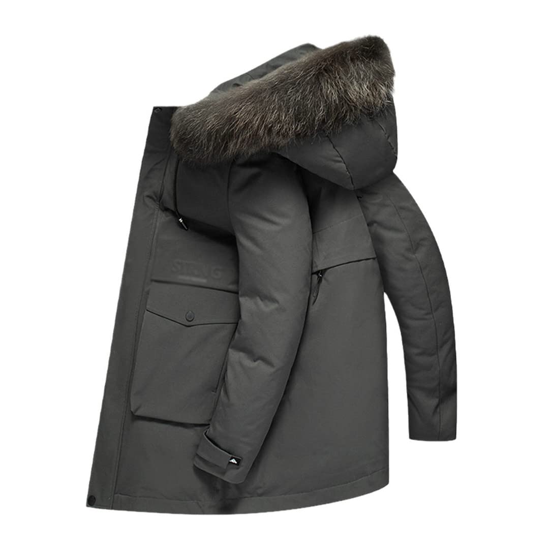 Men's Winter Down Jacket - Windproof & Warm Hooded Coat for Extreme Cold Weather - Perfect for Snowboarding, Skiing & Outdoor Adventures