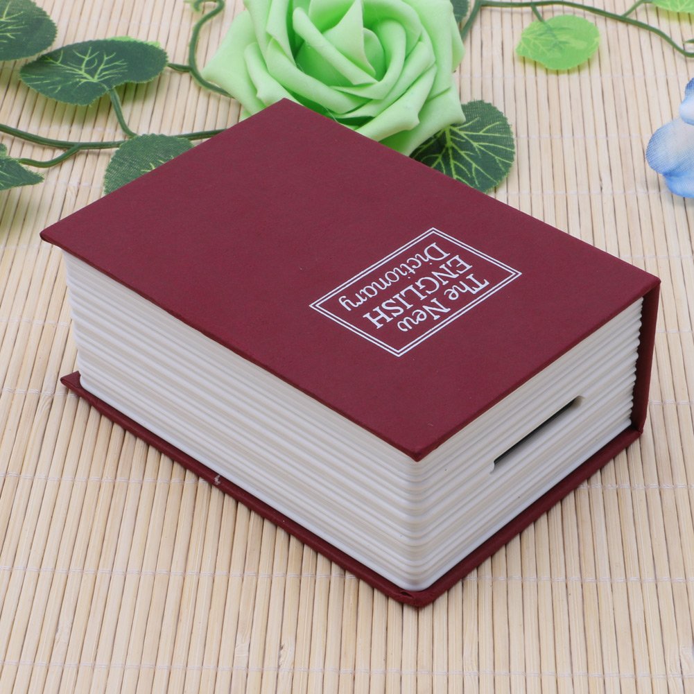Youngy Mini Home Security Dictionary Book Safe - Cash & Jewelry Storage Lock Box with Key - Red | Perfect for Home, Office, Travel & Emergency Use