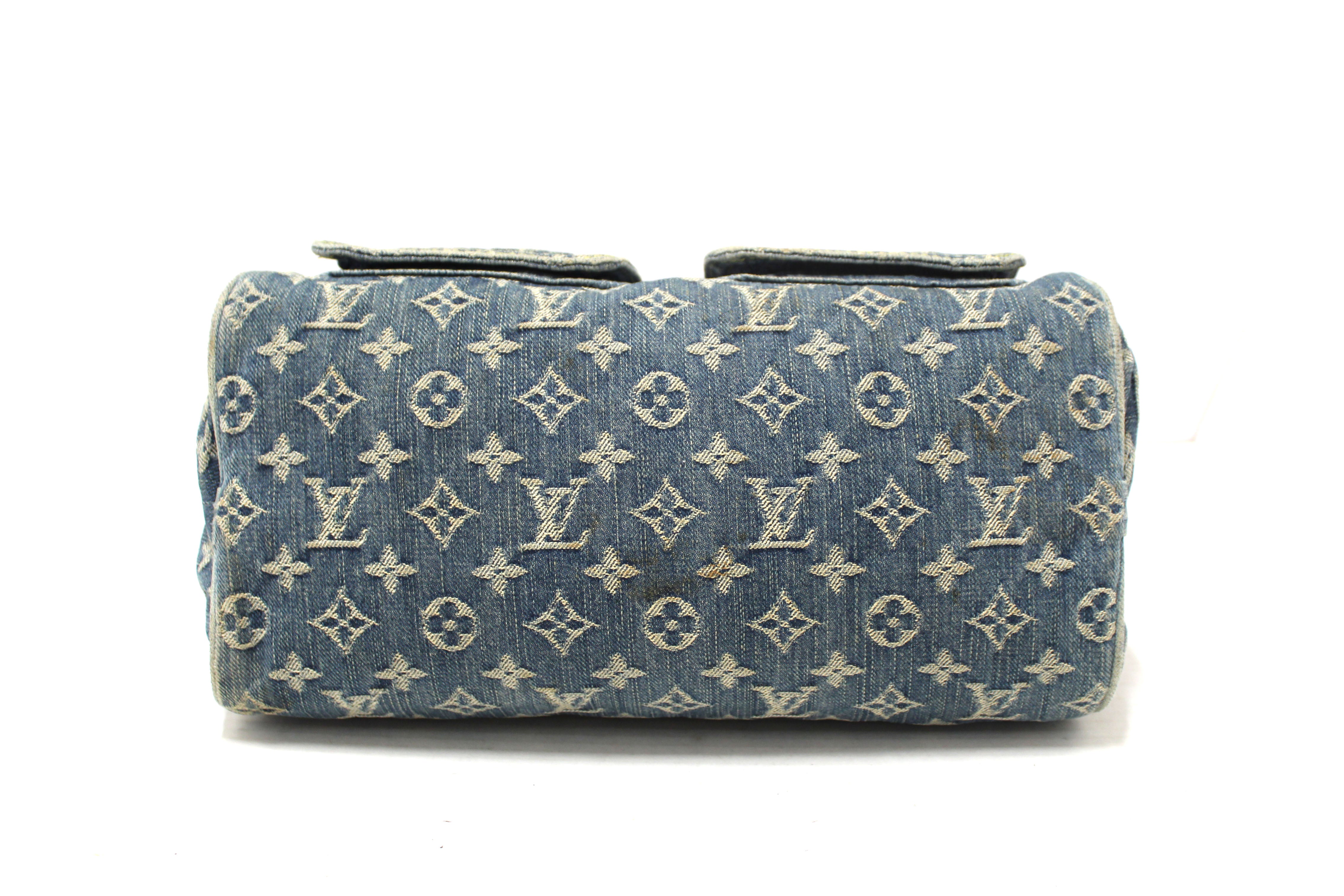 Authentic Louis Vuitton Blue Denim Neo Speedy Handbag for Women - Luxury Designer Crossbody Bag for Travel, Work & Everyday Use