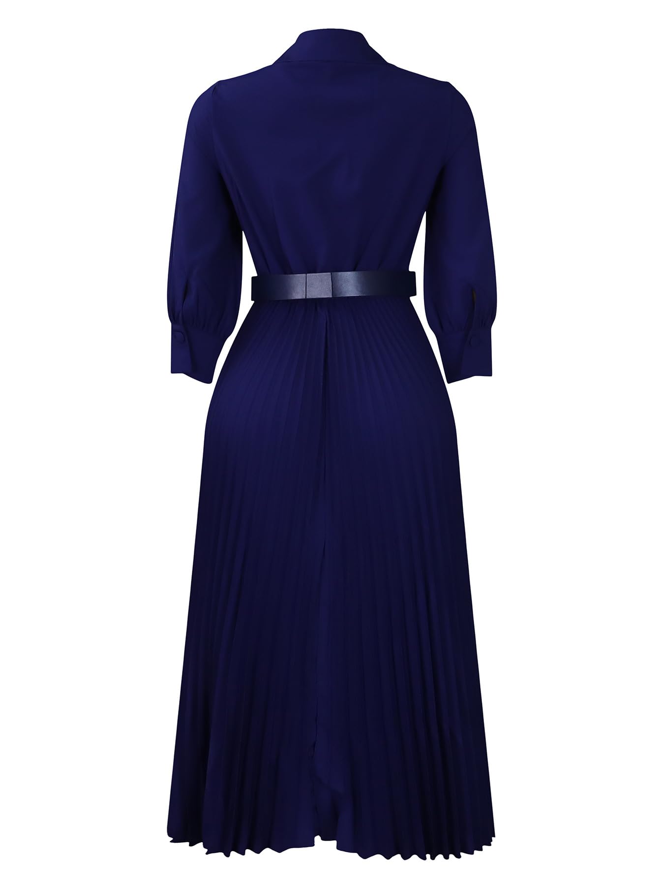 Elainone Women's 3/4 Sleeve Flared A-Line Dress with Belt - Wedding Guest, Casual, Semi-Formal & Office Wear - Perfect for Parties, Work & Special Occasions