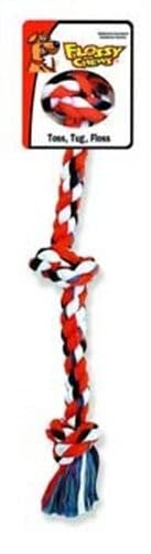 FLOSSY CHEWS COLOR 3 KNOT ROPE TUG DOG TOY - Durable Interactive Chew Toy for Puppies & Dogs - Perfect for Playtime, Training & Dental Health