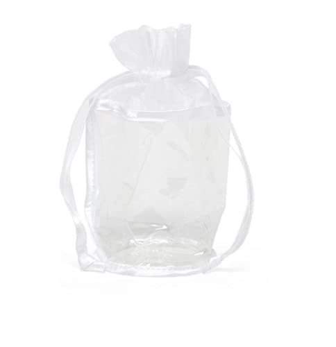 12 Pack White Round Vinyl Bags with Oval Bottom - 4 3/4