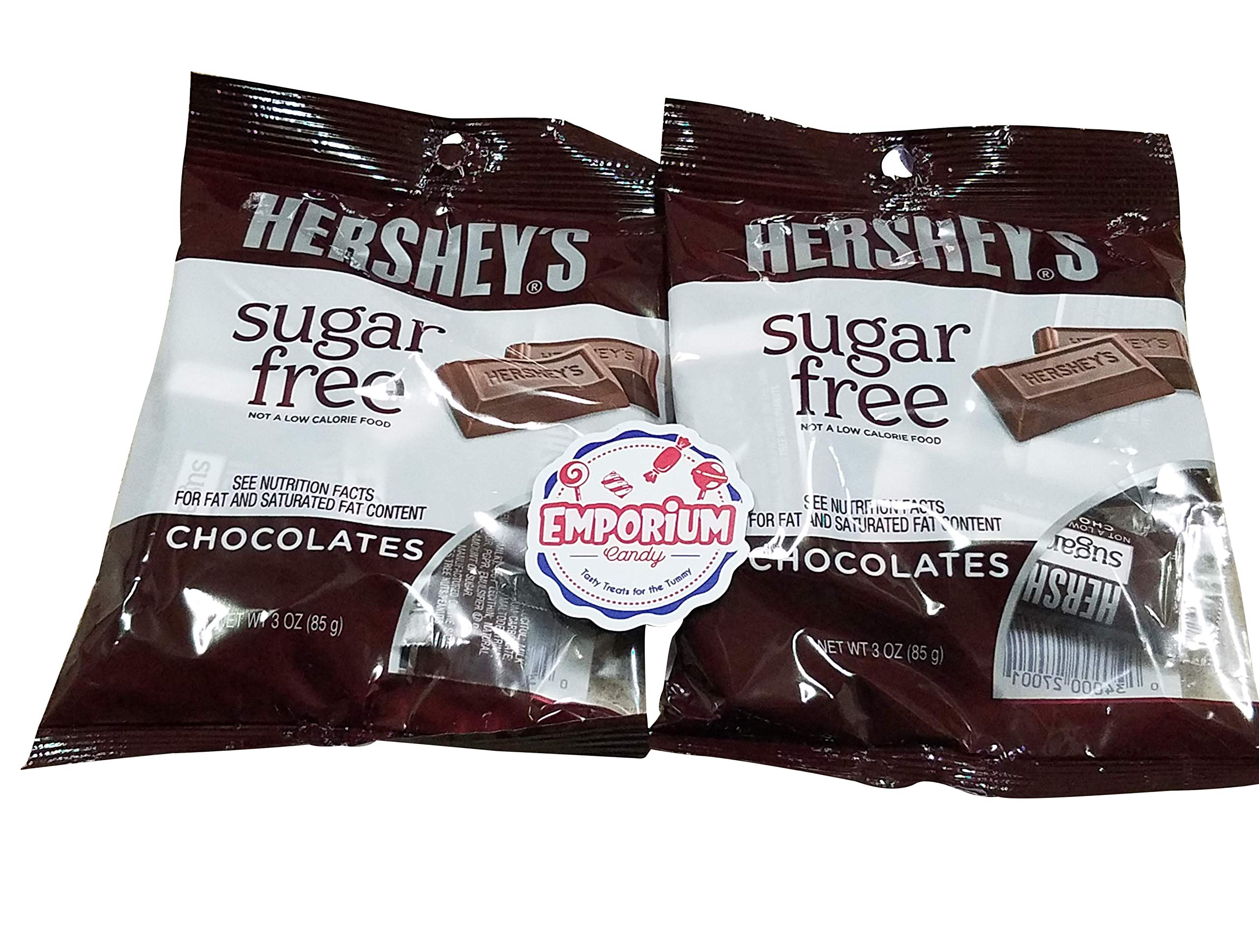 Sugar Free Hershey's Milk Chocolate Mini Bars - 2 Pack (3 oz Each) | Individually Wrapped Low Carb Keto Snacks for Diabetics, Office Treats & Party Favors