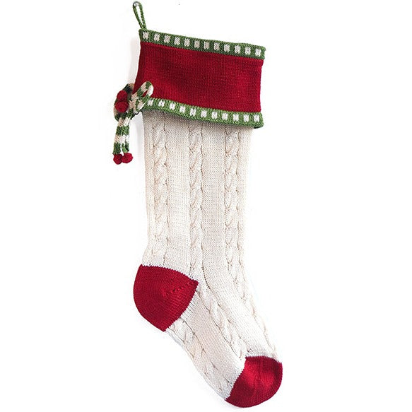 Cozy Cable Knit Bow Christmas Stockings - Elegant Holiday Decor for Fireplace Mantel, Tree, and Festive Home Decorations