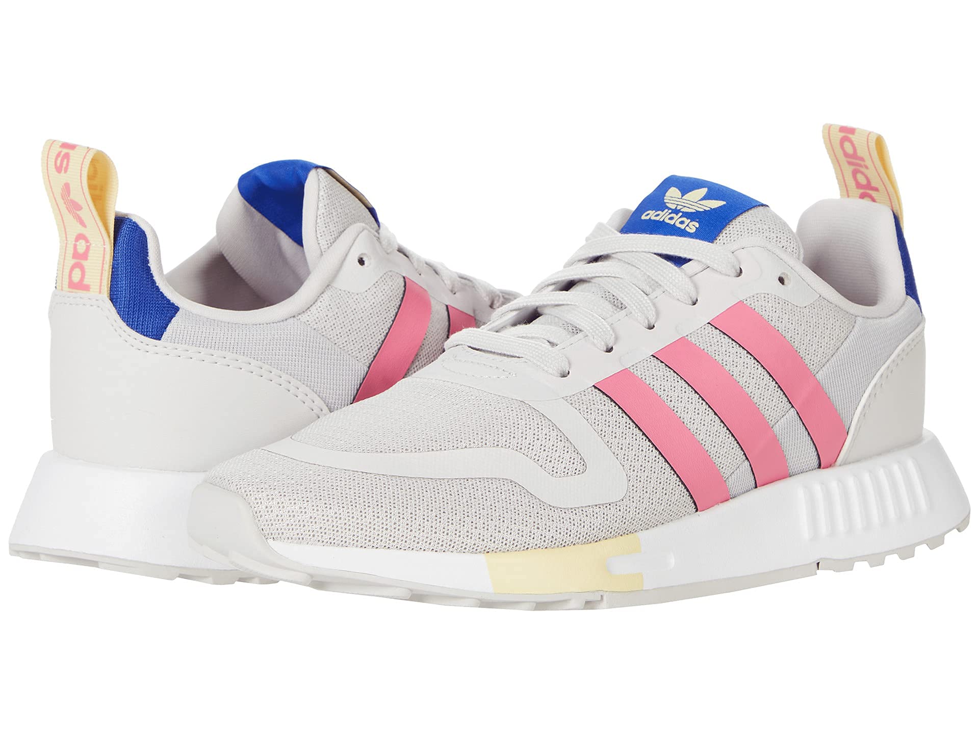 Adidas Originals Multi X Sneakers for Big Kids - Grey/Rose Tone/Easy Yellow - Size 7 M US - Comfortable & Stylish for School, Sports & Everyday Wear