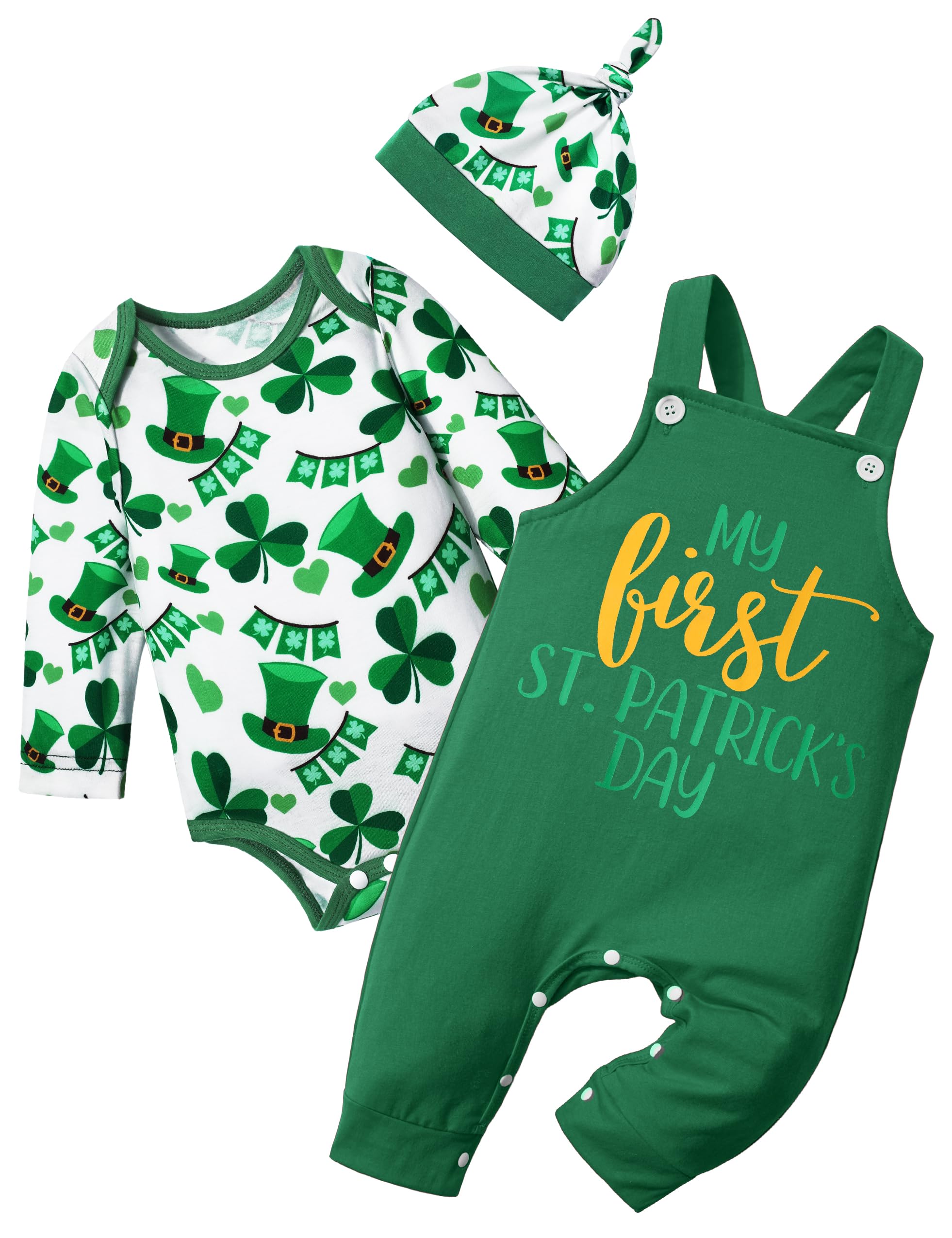 My First St. Patrick's Day Outfit for Baby Boy - Shamrock Green Onesie & Pants Set - Perfect for Holiday Photos & Family Celebrations