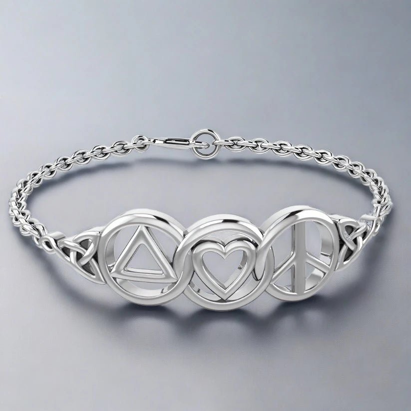 Harmony & Healing AA Silver Bracelet TBL406 - Spiritual Healing Jewelry for Women, 925 Sterling Silver Adjustable Bangle - Perfect for Meditation, Yoga & Energy Balancing
