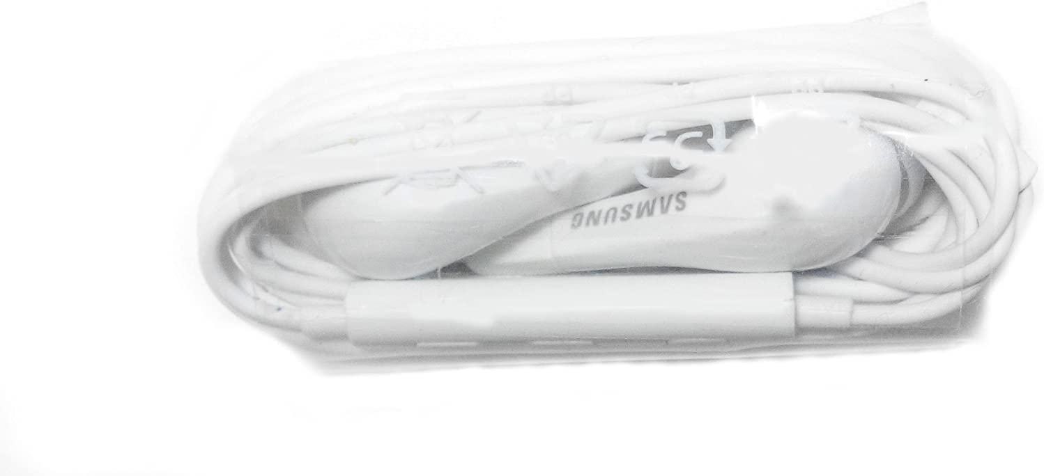 Original OEM Samsung 3.5mm Stereo Earphones with Remote & Mic - White (Non-Retail Packaging with Pouch) - Perfect for Music, Gaming & Phone Calls