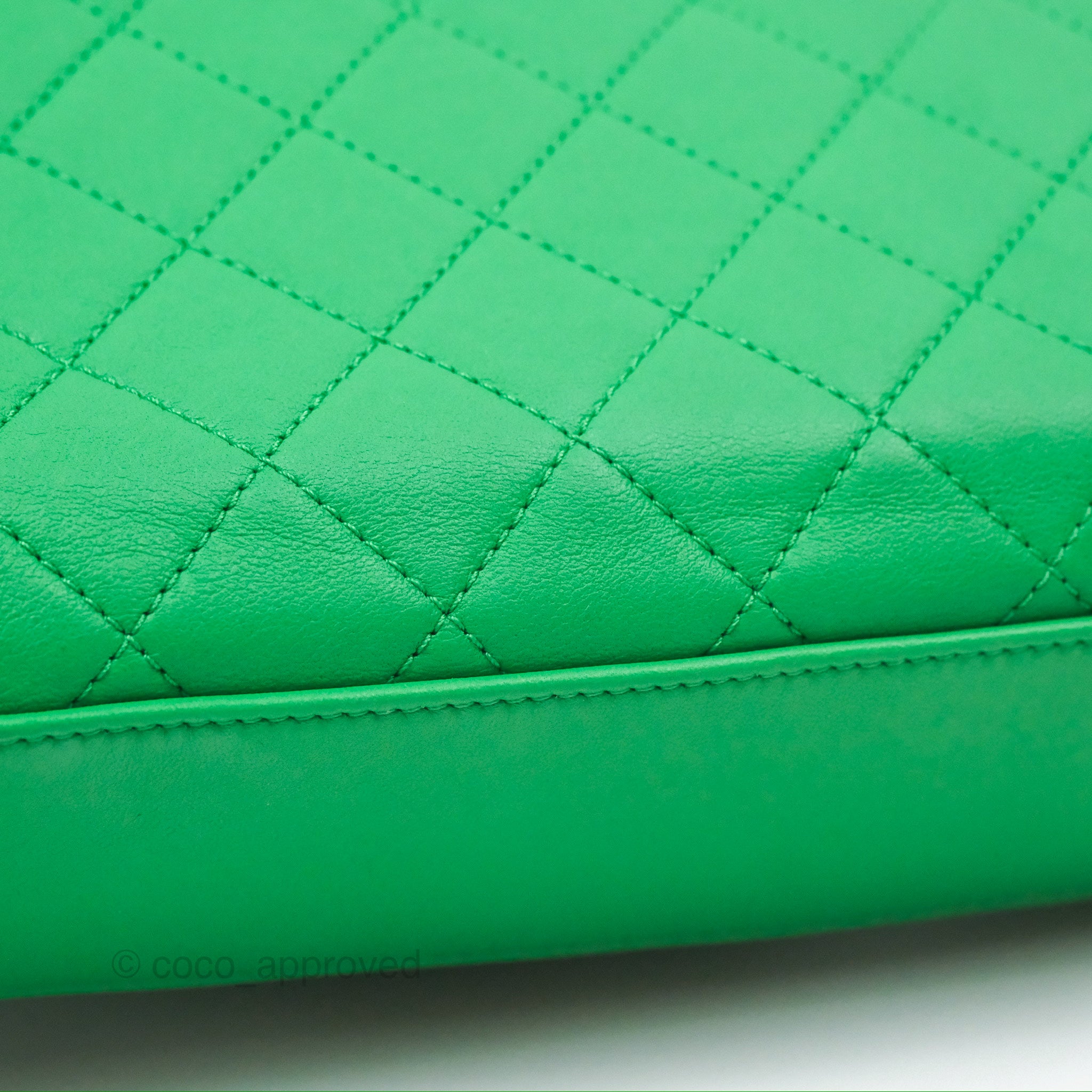 Chanel CC Quilted Flap Bag With Top Handle - Green Calfskin Leather Crossbody Bag with Gold Hardware | Luxury Designer Handbag for Women, Perfect for Date Night & Special Occasions