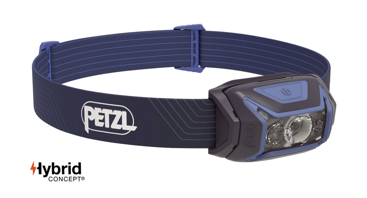 Actik Blue Headlamp - Rechargeable LED Headlight for Camping, Hiking, Running & Outdoor Adventures
