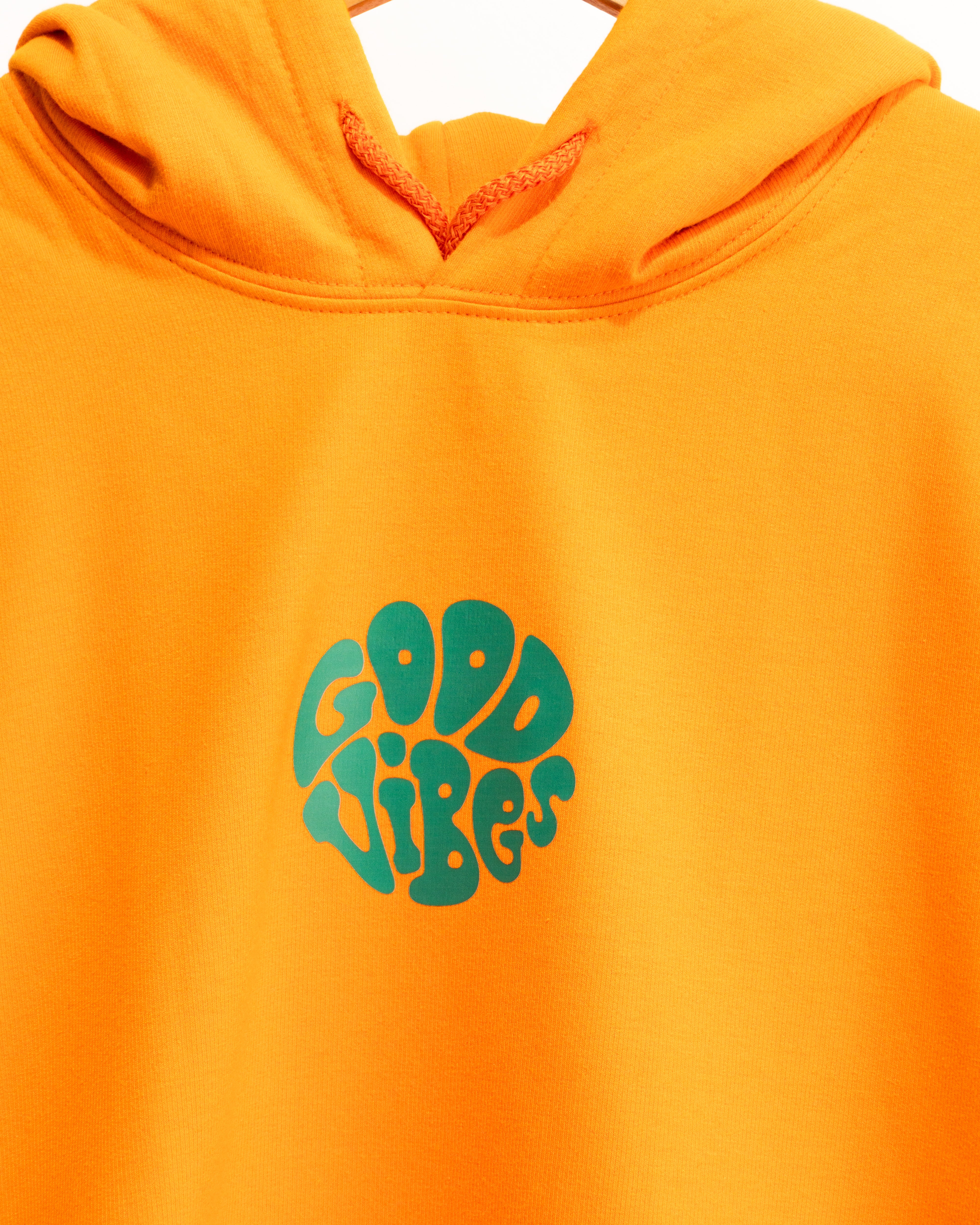 Good Vibes Orange Hoodie - Cozy & Stylish Pullover for Men & Women - Perfect for Casual Wear, Outdoors & Relaxing