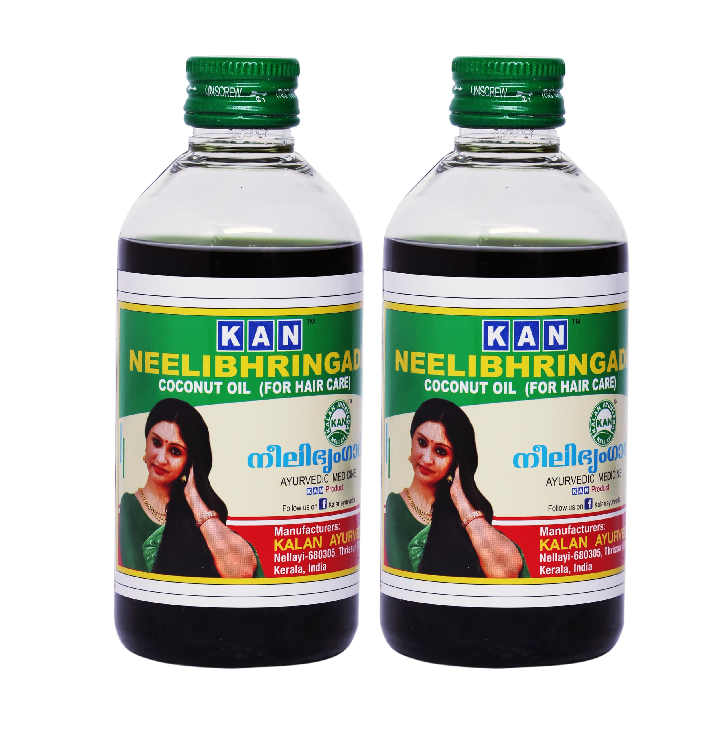 KAN Kalan Ayurveda Neelibhringadi Coconut Hair Oil for Hair Growth & Scalp Care - 100ml (Pack of 2) - Natural Ayurvedic Treatment for Dry, Damaged Hair & Dandruff Relief - Perfect for Daily Hair Care Routine & Massage Therapy